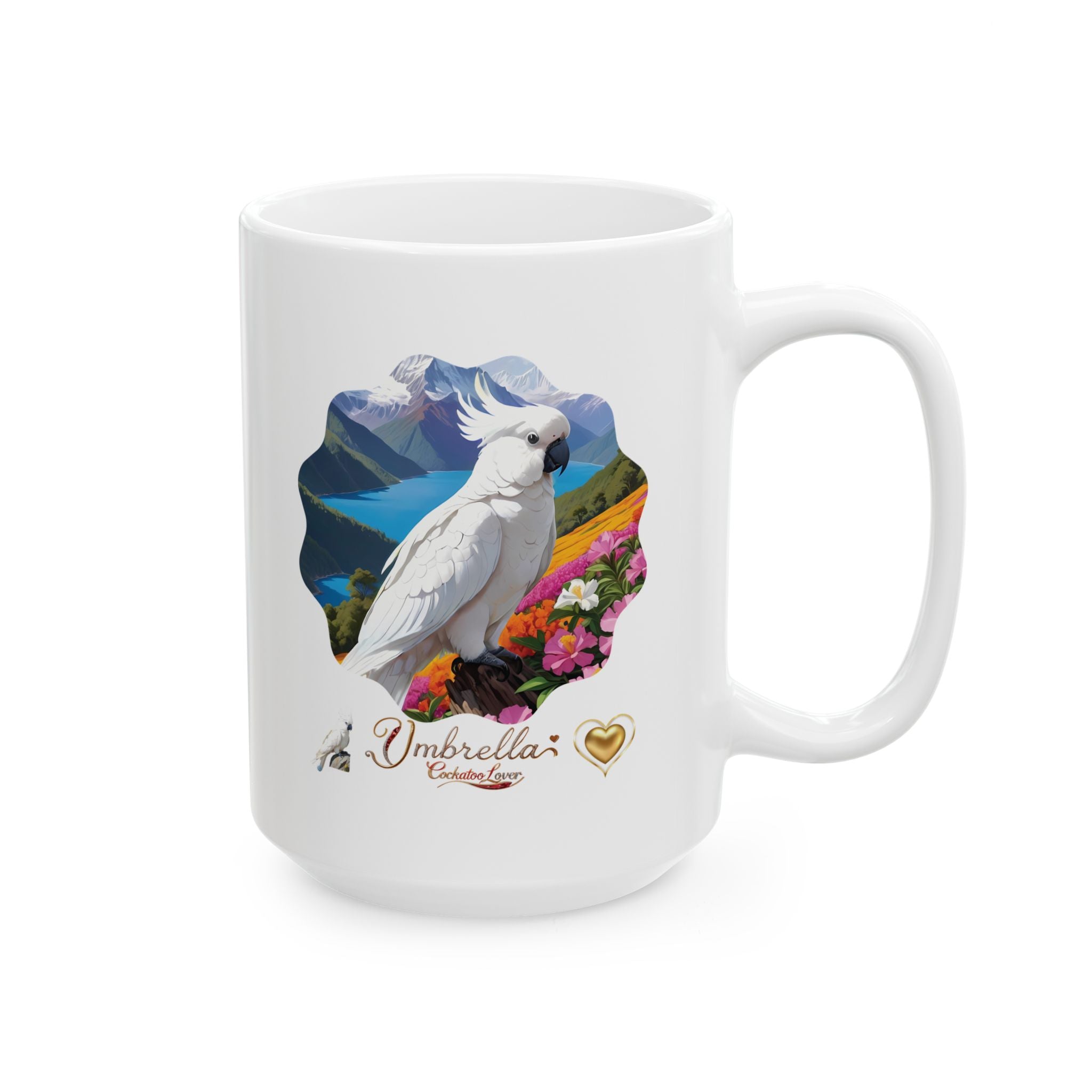 Floral Umbrella Cockatoo Lover Mug