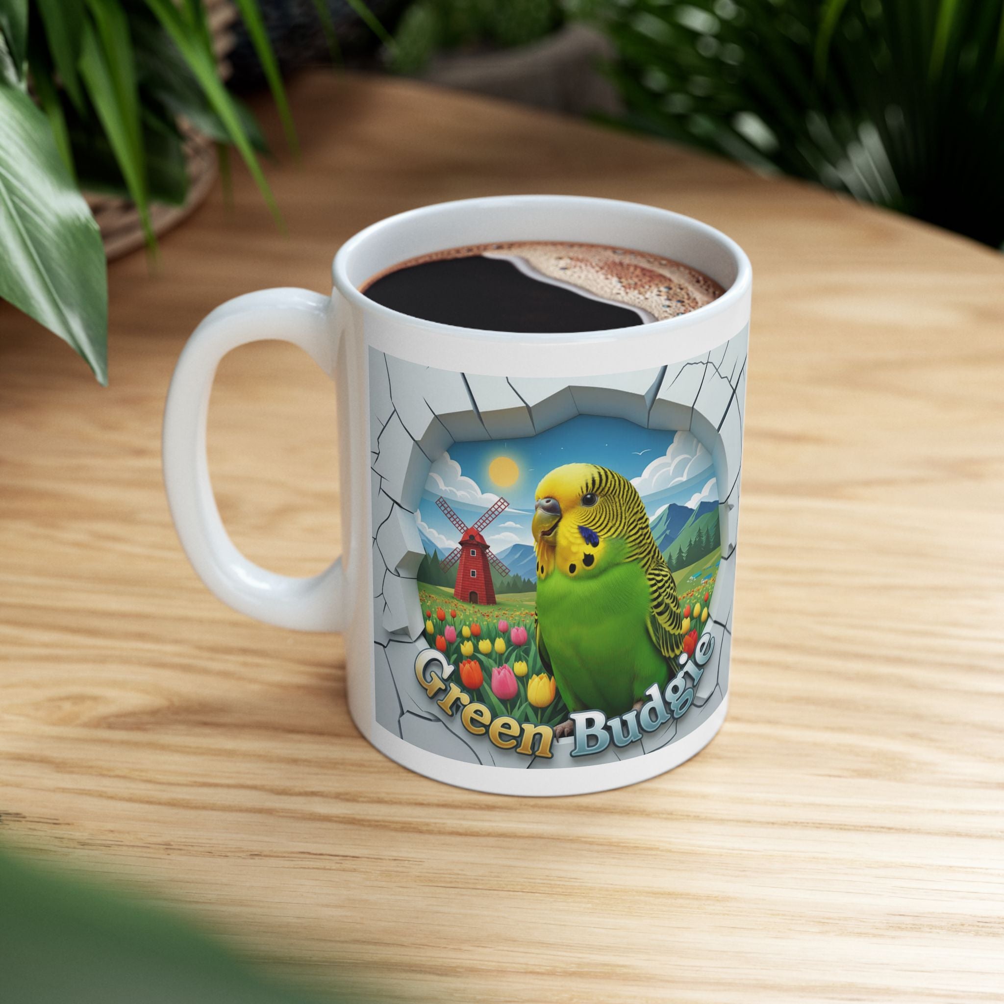 Blue Budgie Nature Scenic Mug