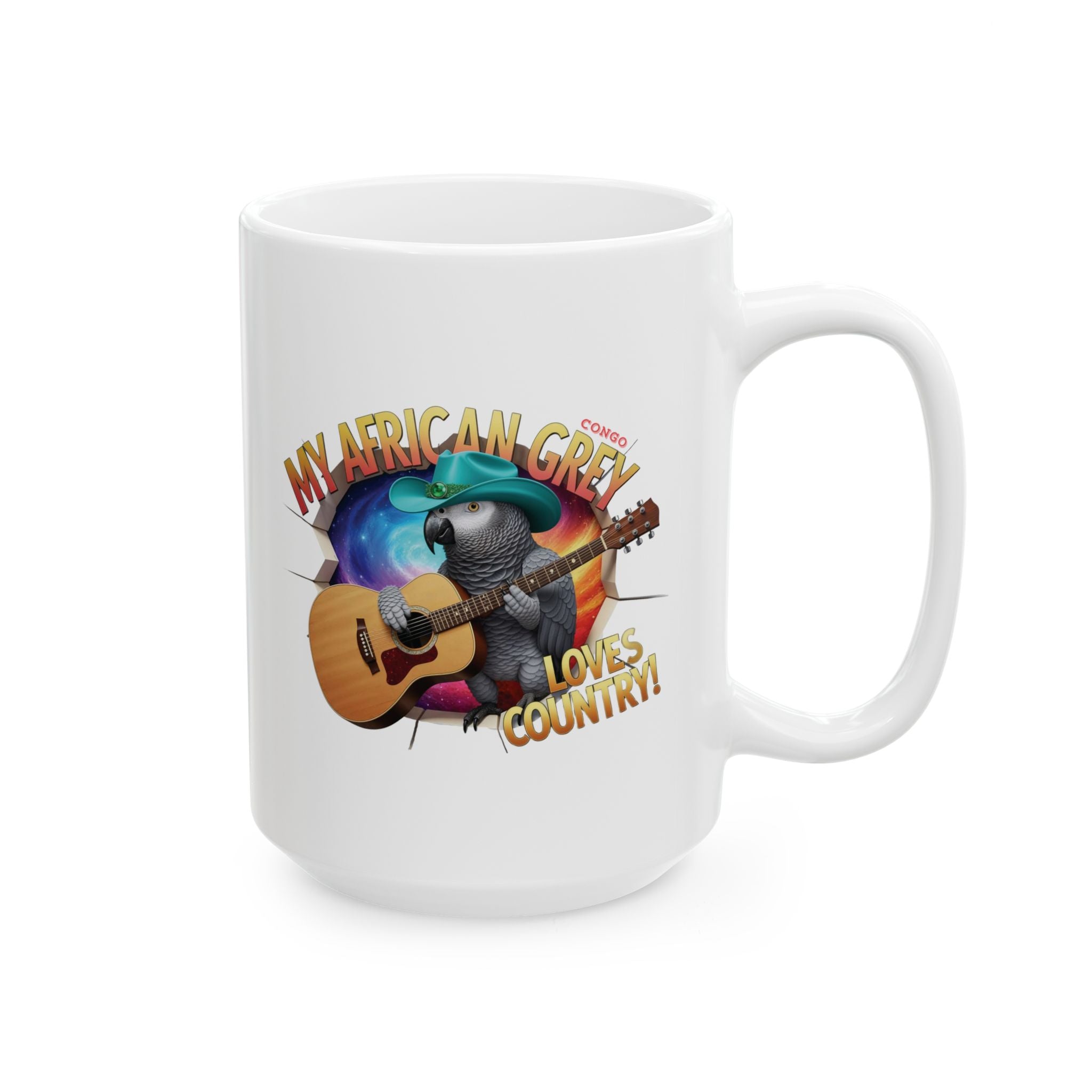 African Grey Congo Loves Country Mug