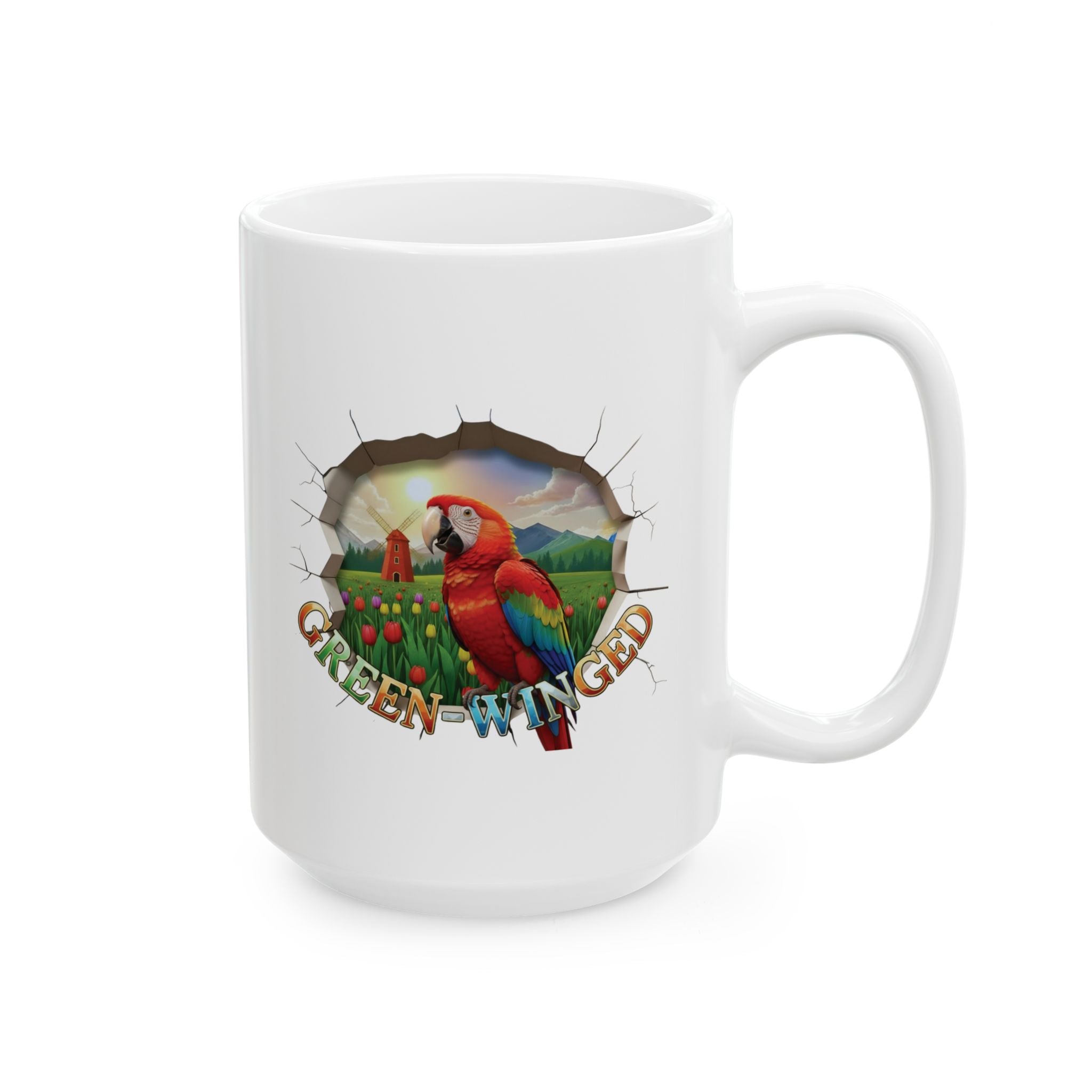 Green Winged Tulip Windmill Mug