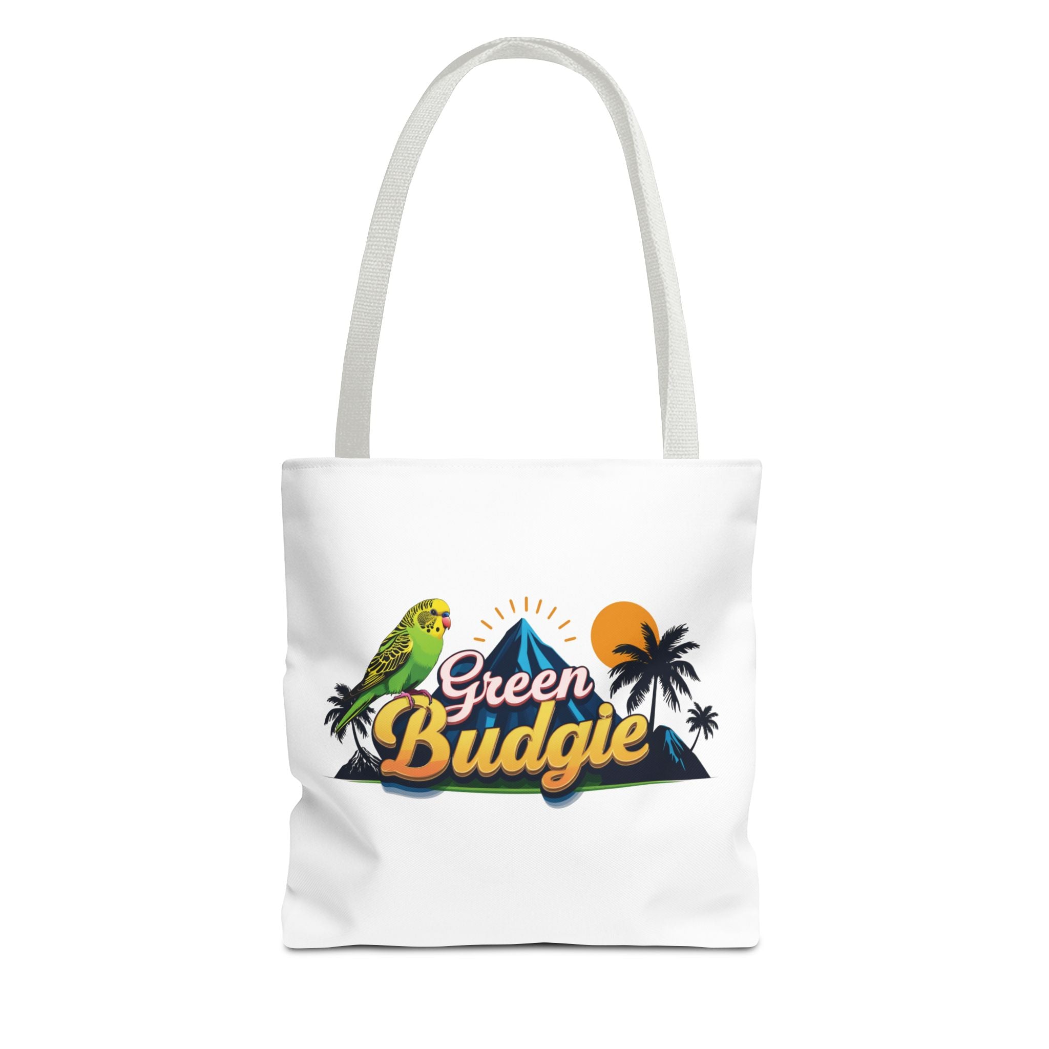 Green Budgie Sunset Island Tote Bag