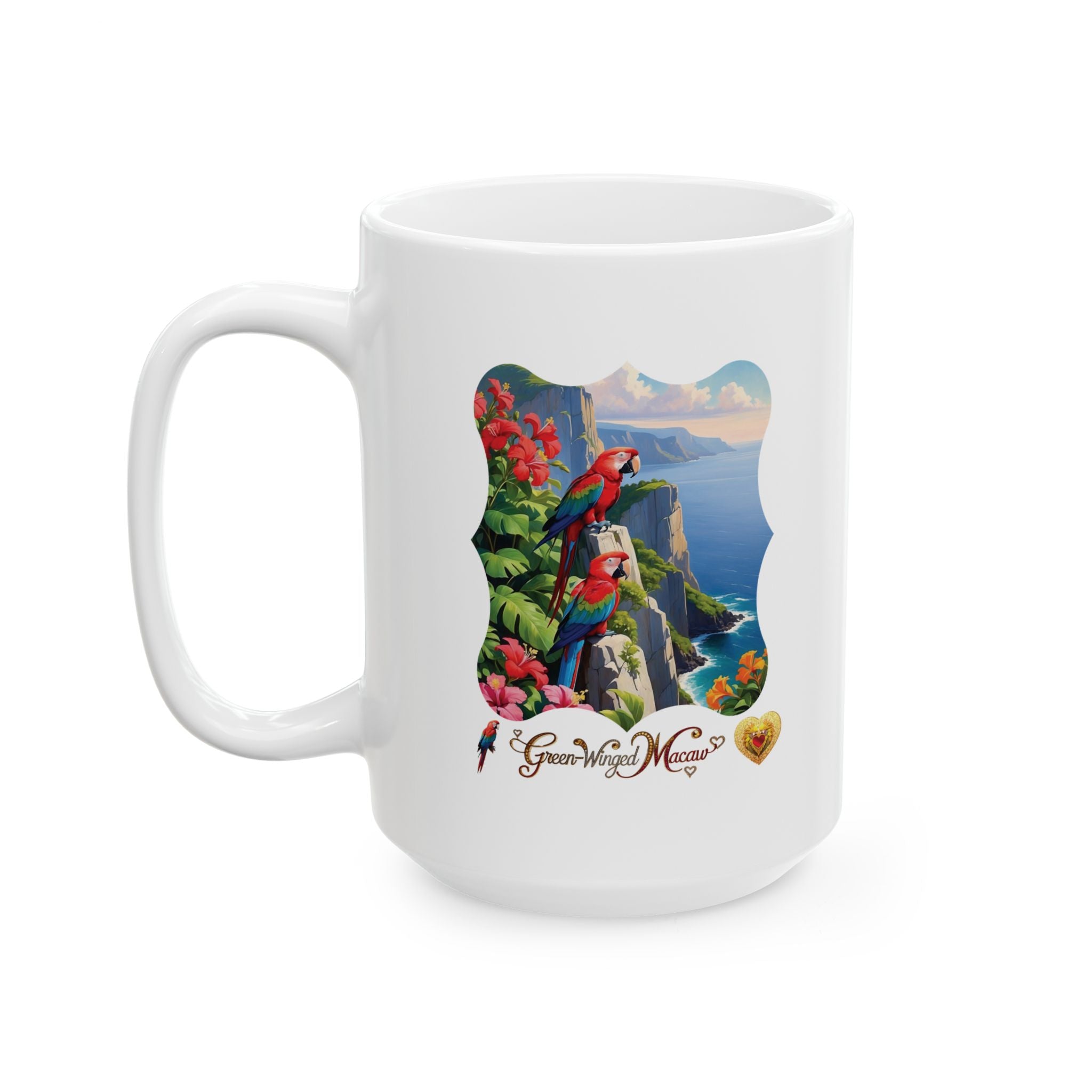 Green-Winged Macaw Mountain Scenic Mug