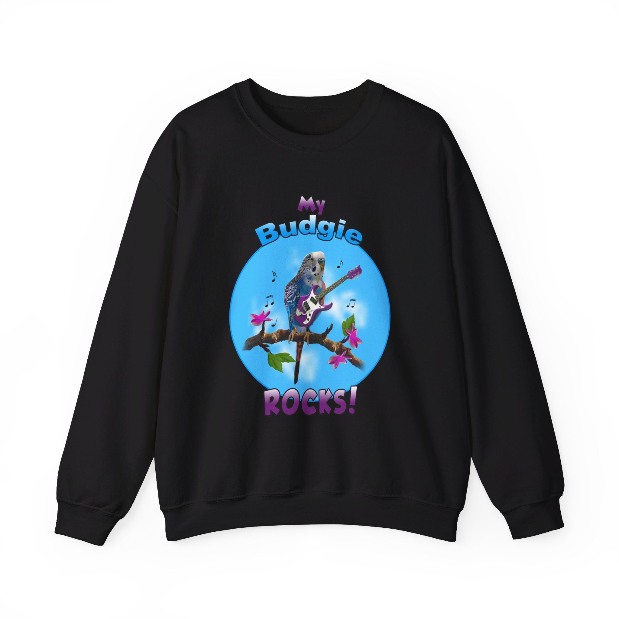 My Blue Budgie Rocks Guitar Sweatshirt