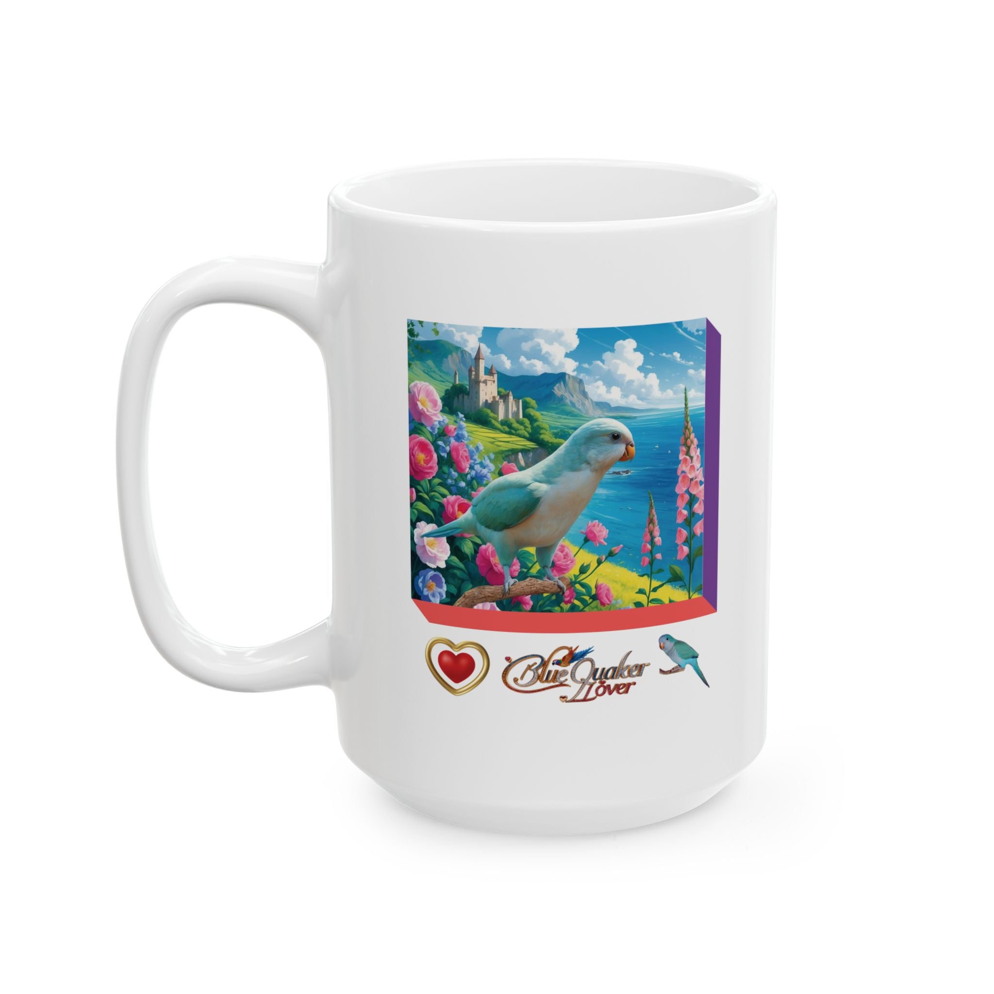 Blue Quaker Floral Lake Mug