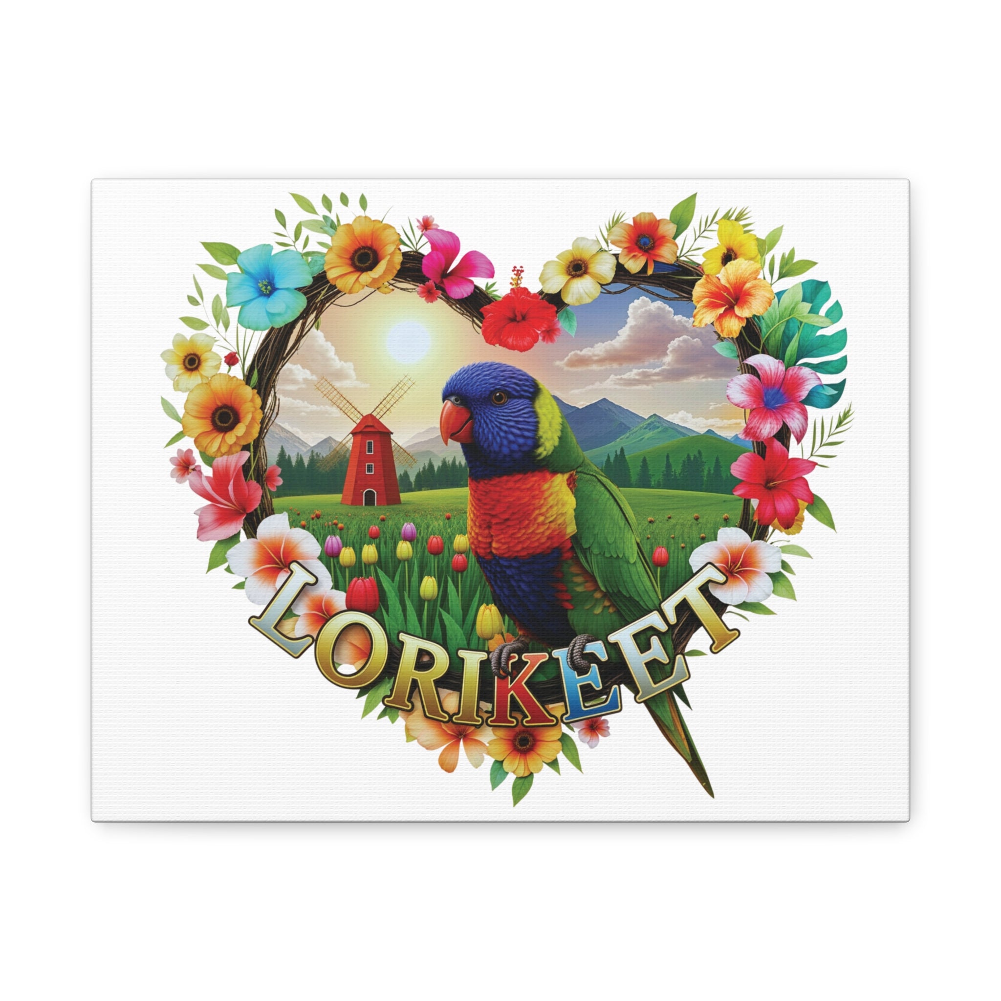 Lorikeet Floral Garden Wall-Hanging