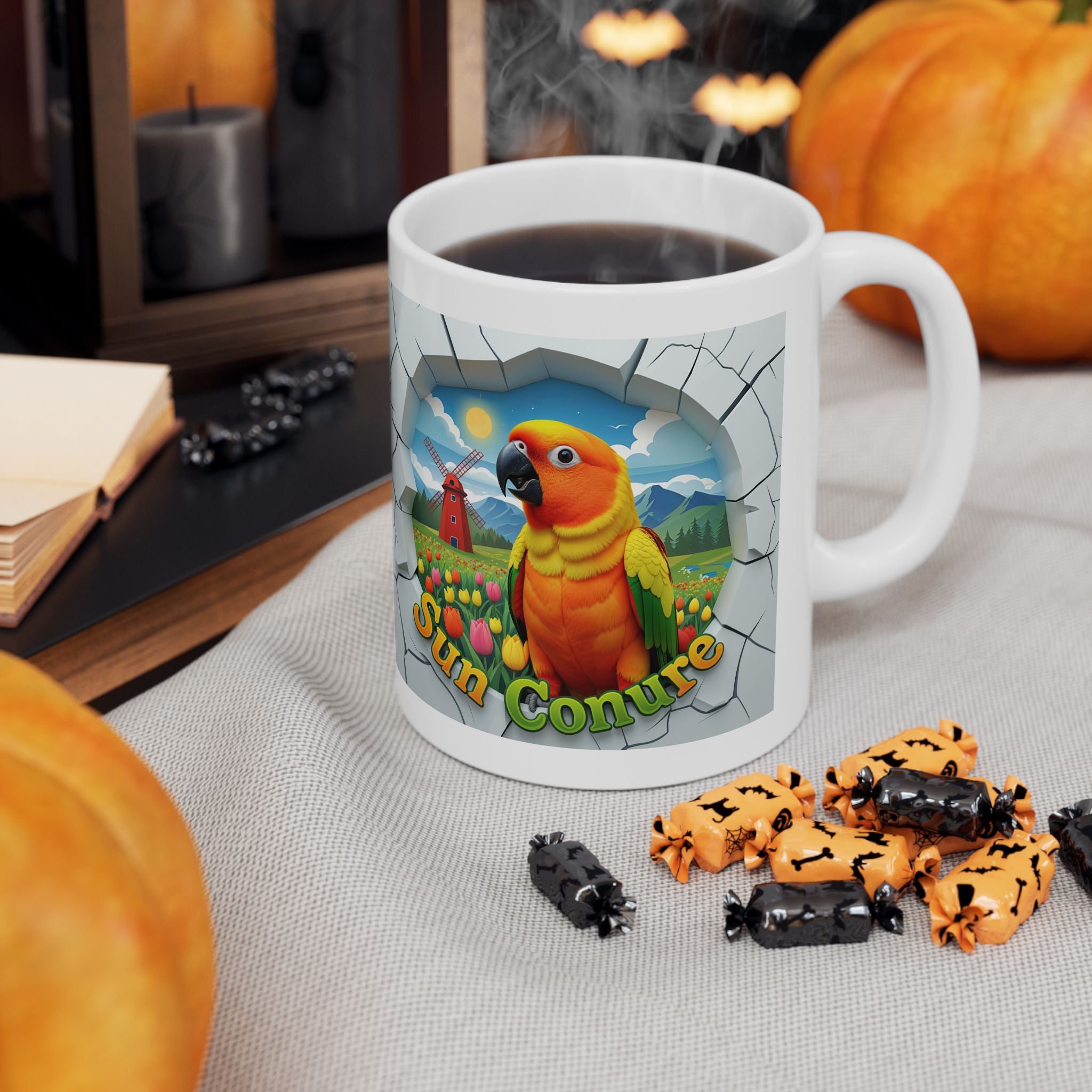 Sun Conure Meadow Scenic Mug