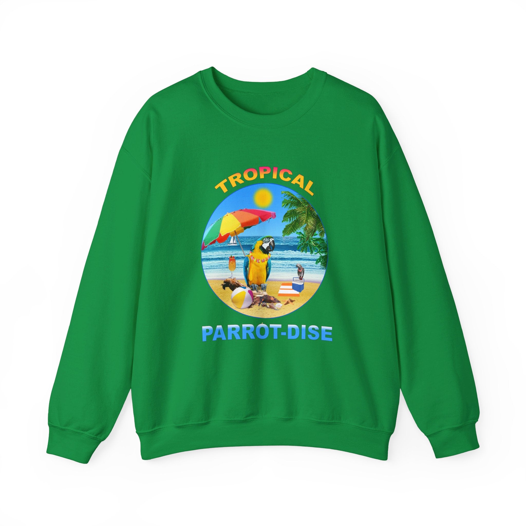 Tropical Parrot-Dise Blue And Gold Sweatshirt