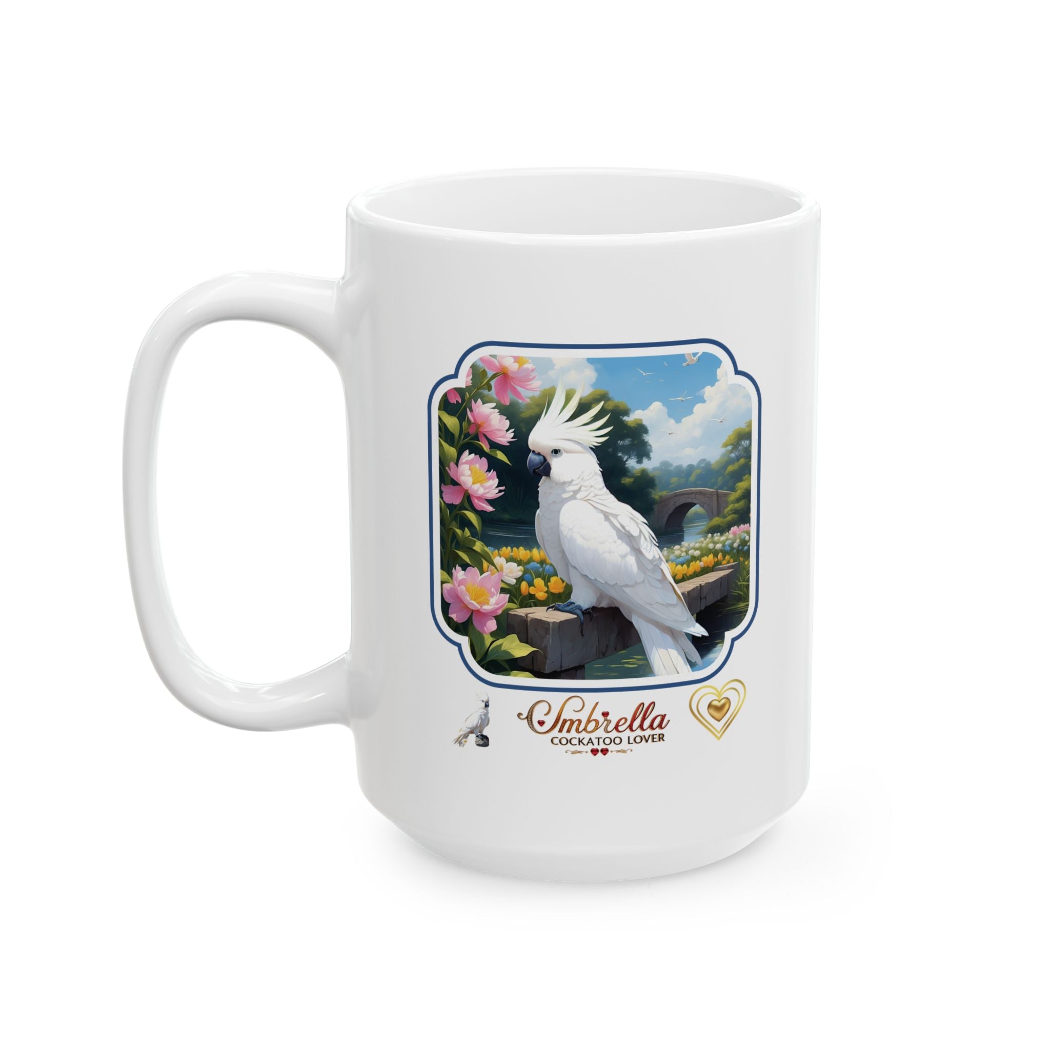 Umbrella Cockatoo Lover Floral Mug