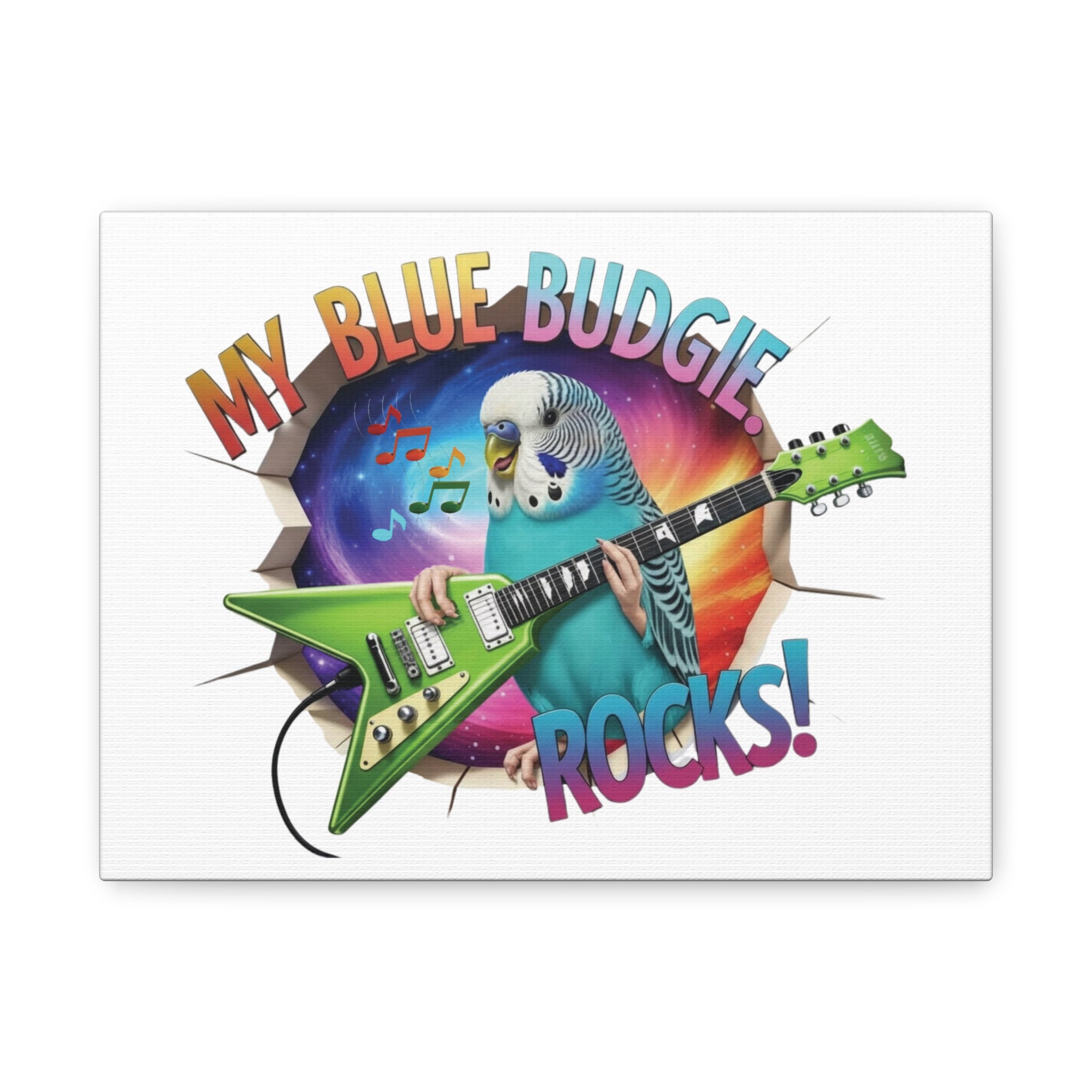 Blue Budgie Rocks Wall-Hanging