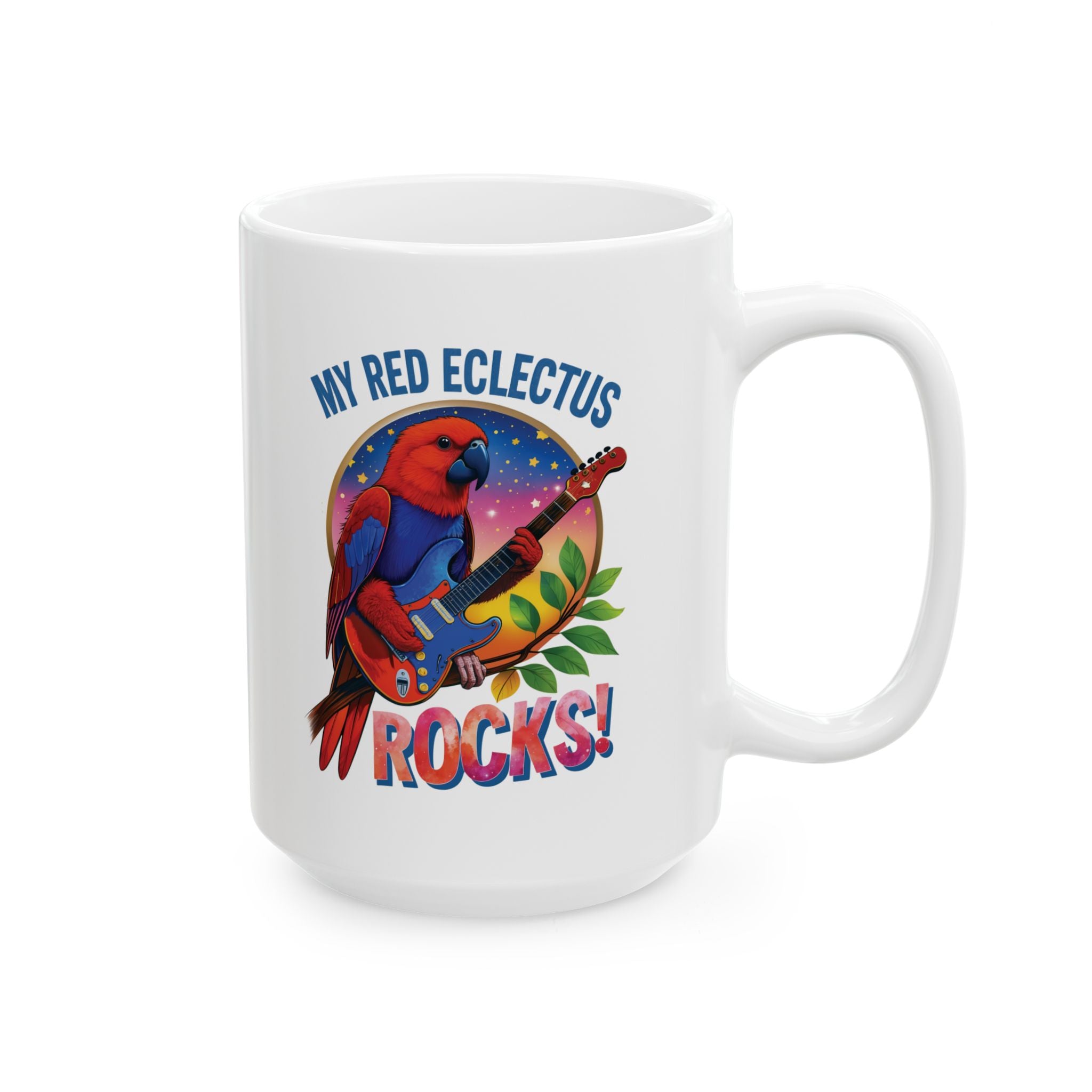 My Red Eclectus Rocks Guitar Mug