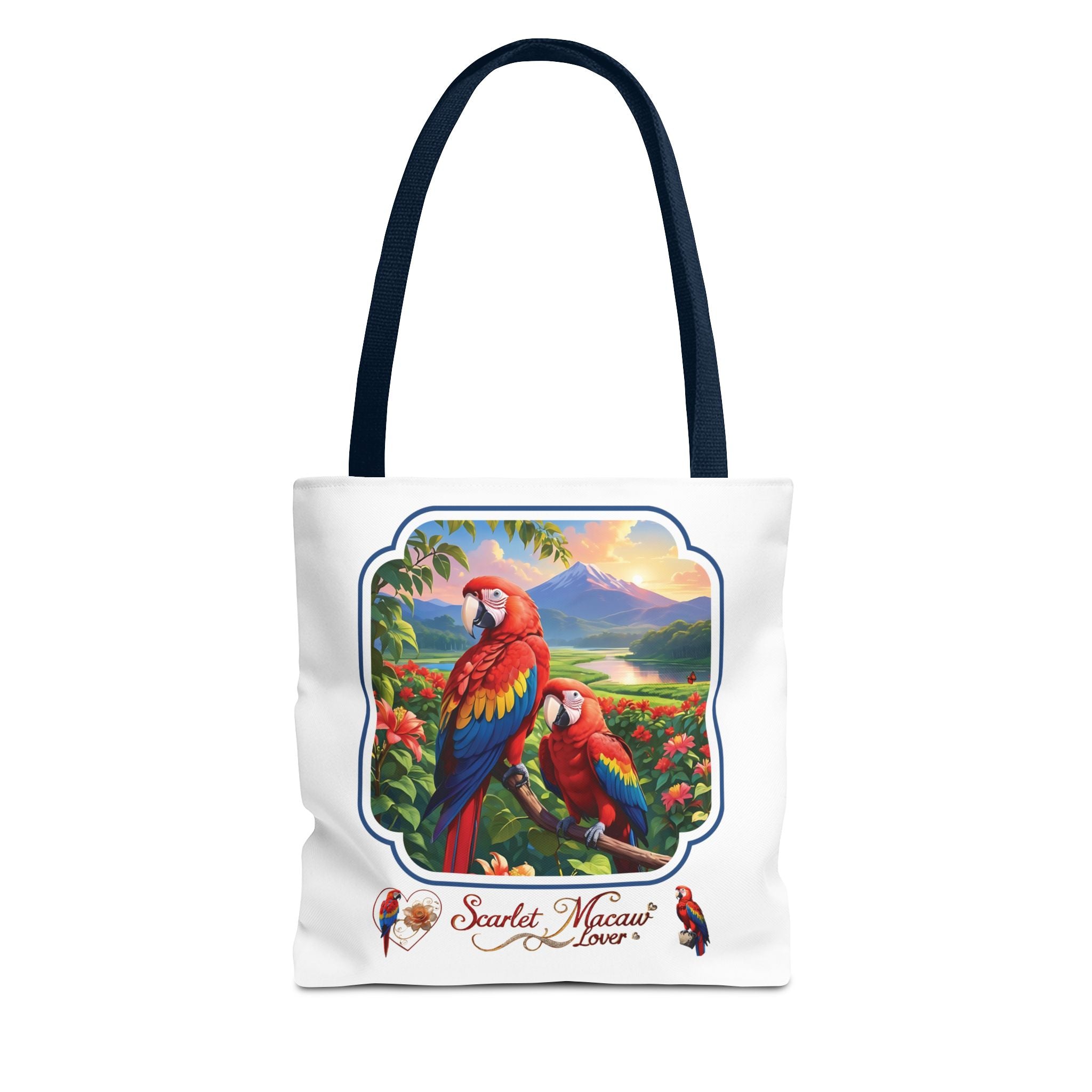 Scarlet Macaw Lover Floral Tote Bag
