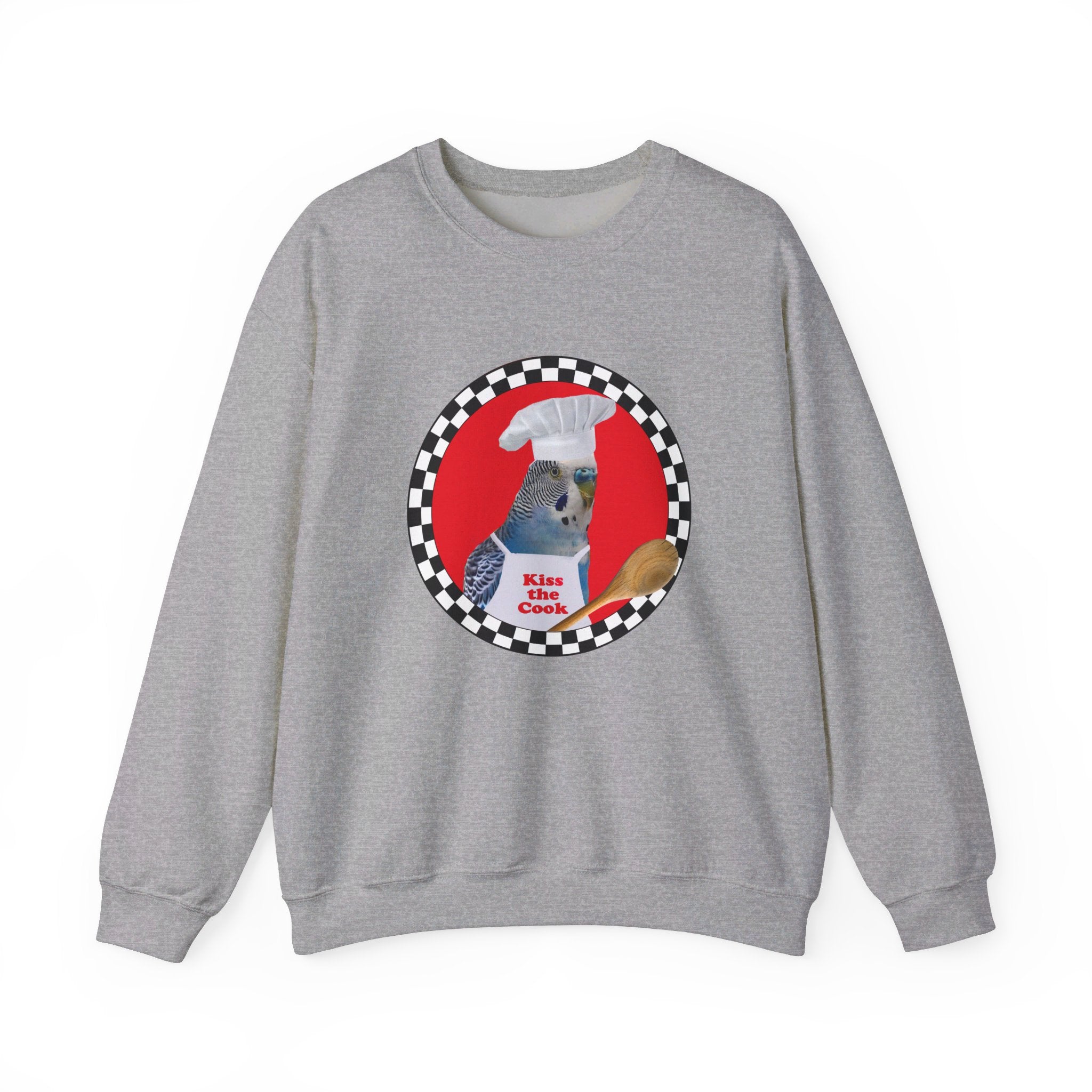 Kiss The Cook Spoon Blue Budgie Sweatshirt