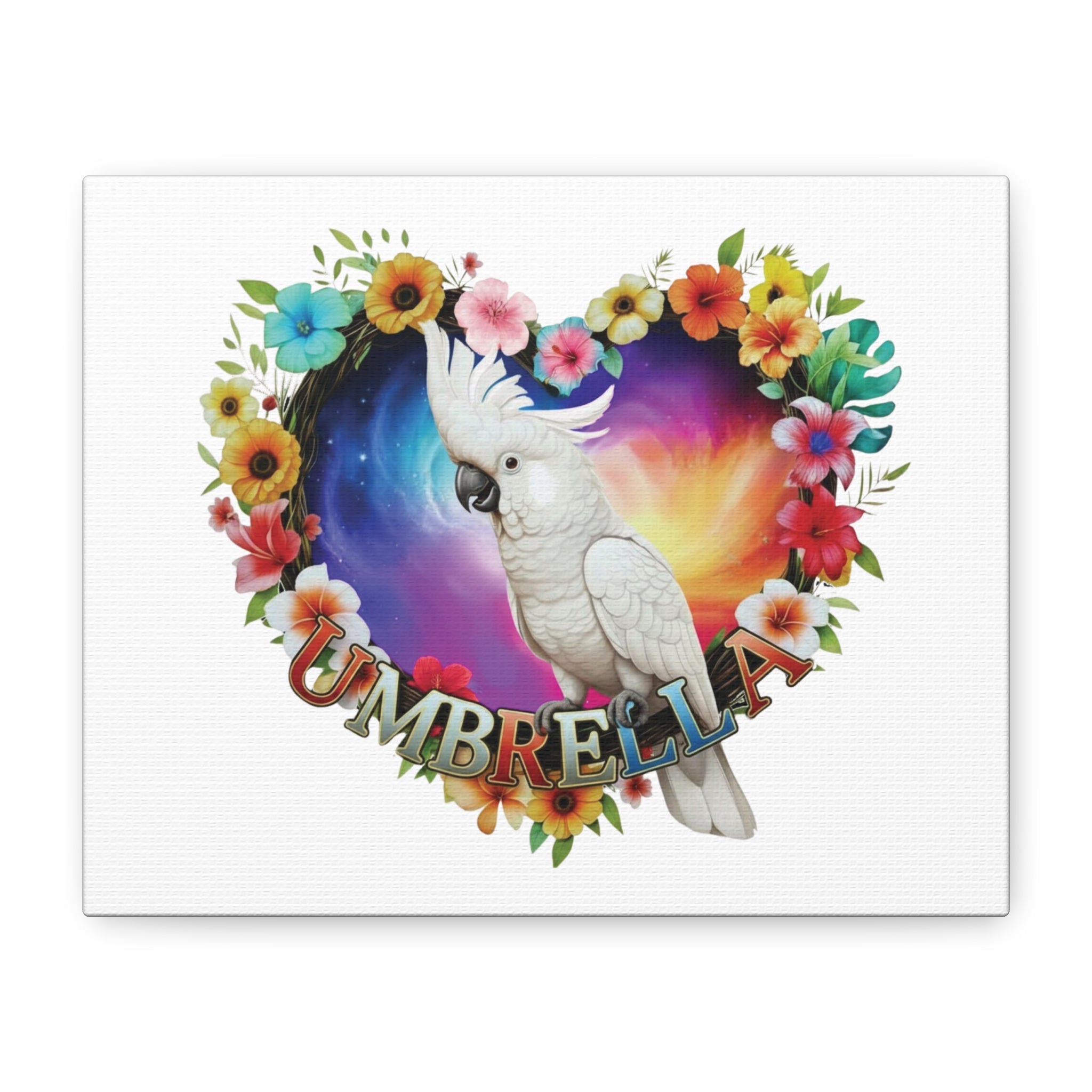 Umbrella Cockatoo Heart Design Wall-Hanging