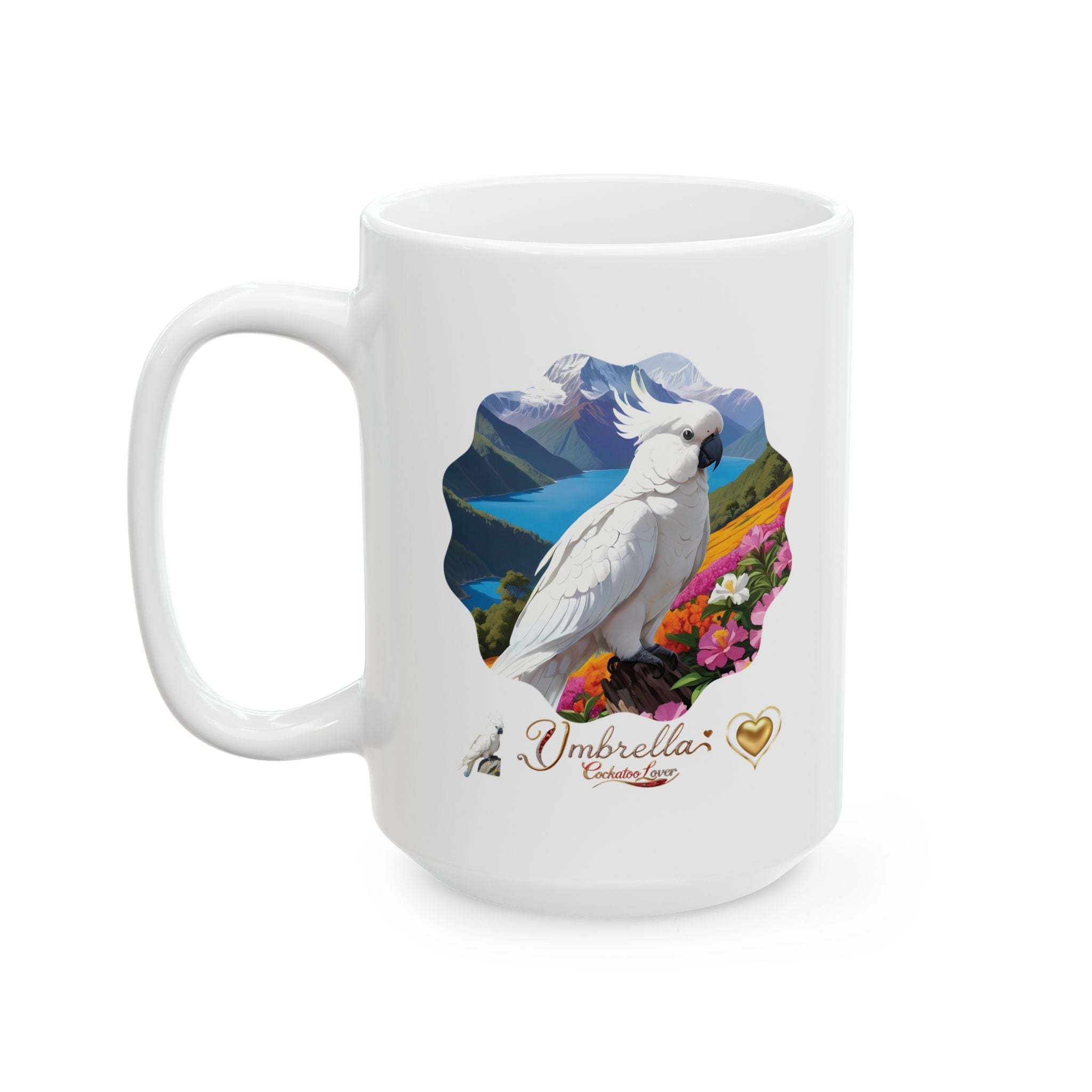 Floral Umbrella Cockatoo Lover Mug