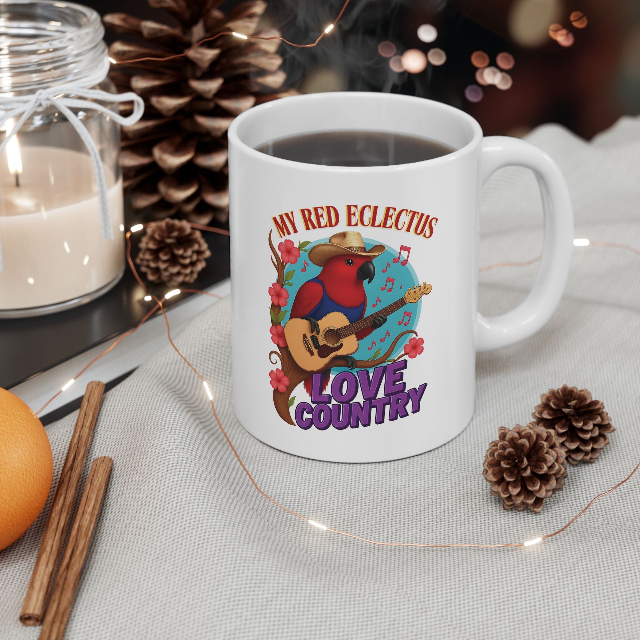 My Red Eclectus Loves Country Mug