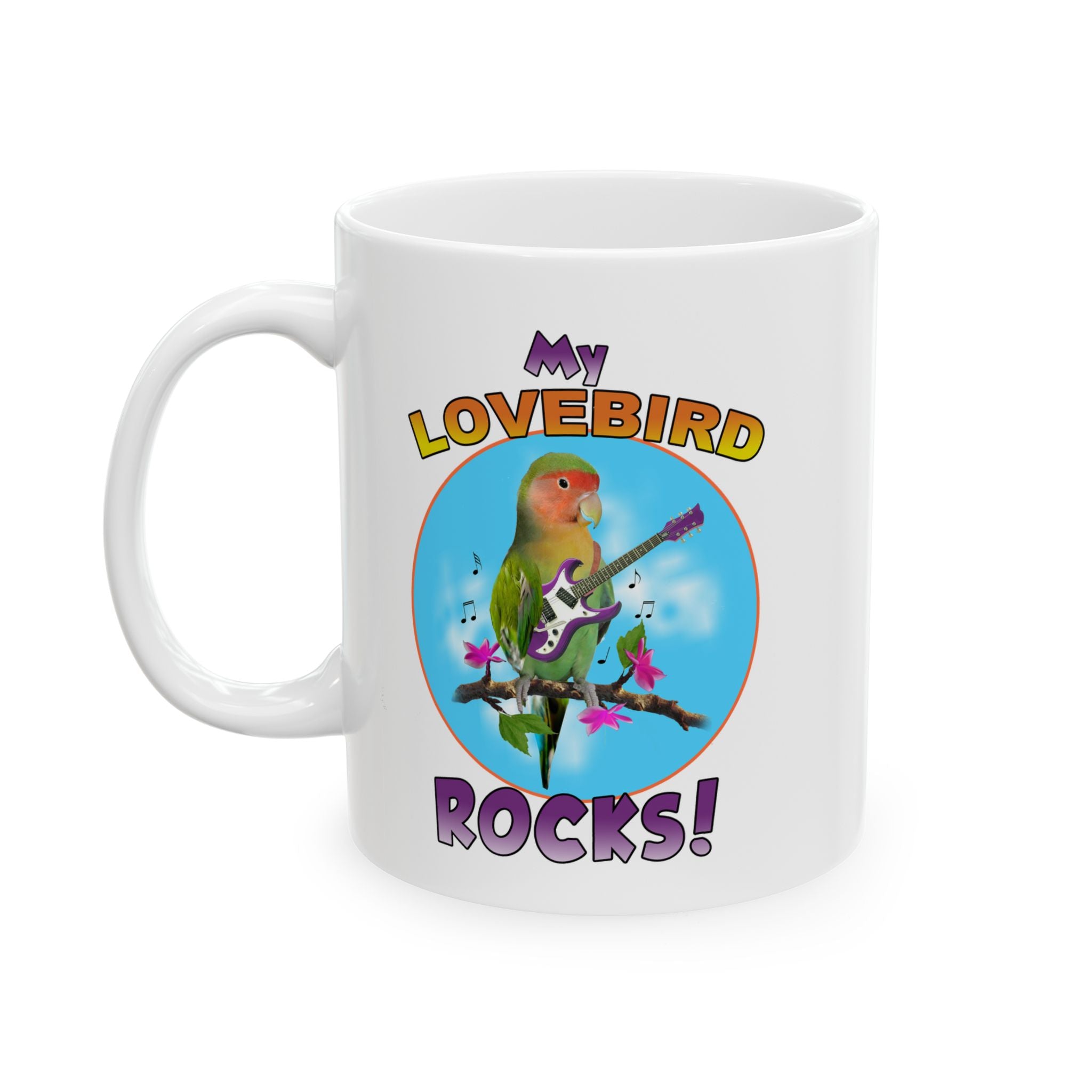 My Lovebird Rocks Guitar Mug
