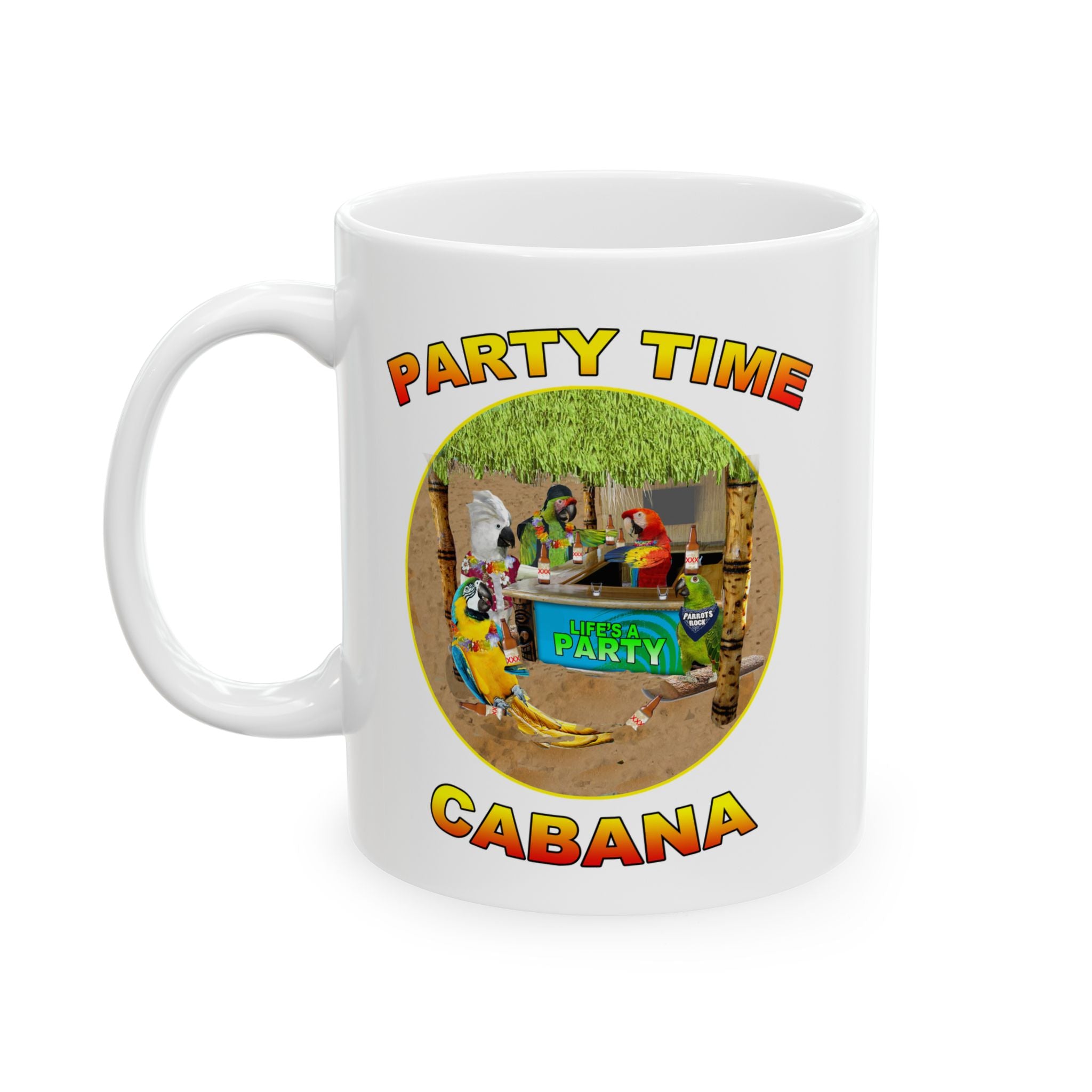 Party Time Life's A Cabana Cockatiel Mug