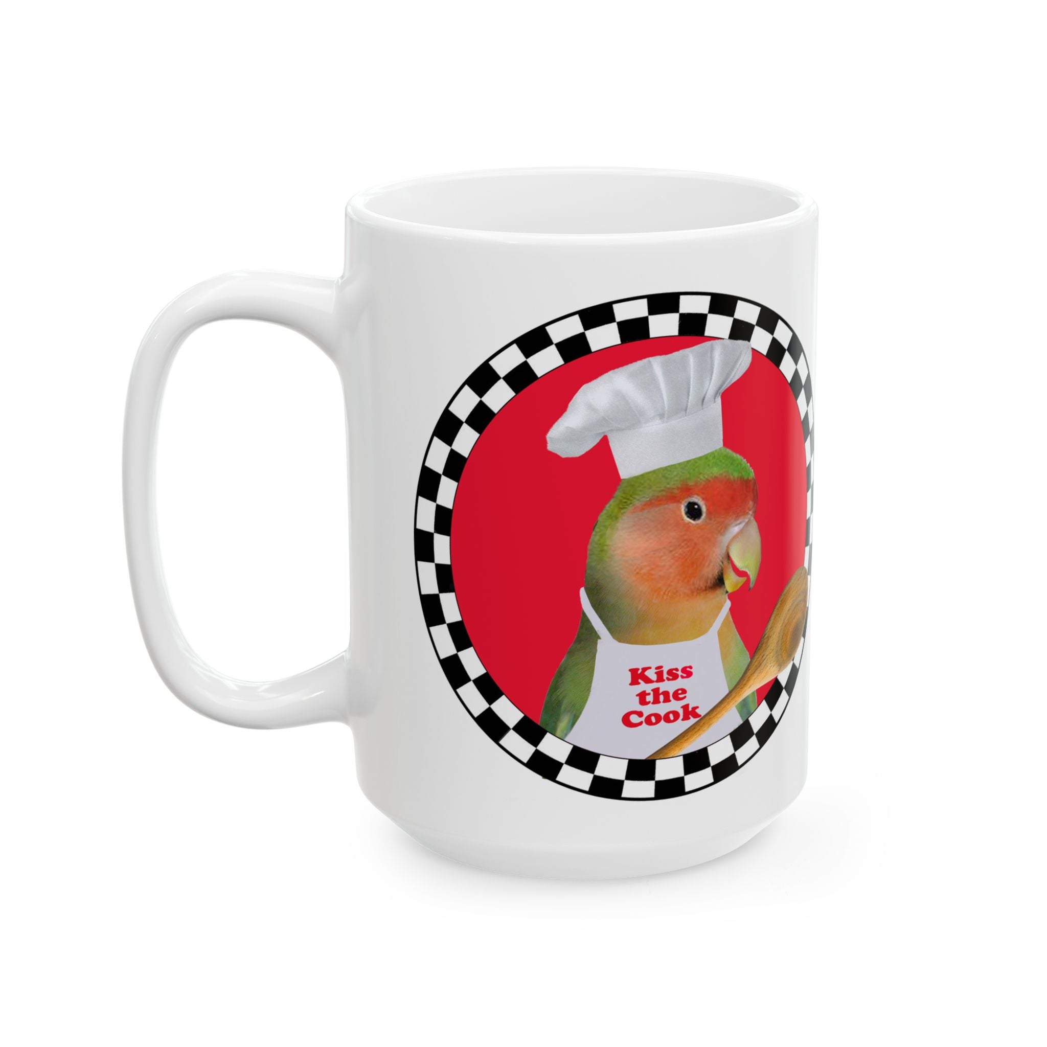 Kiss The Cook Spoon Lovebird Mug