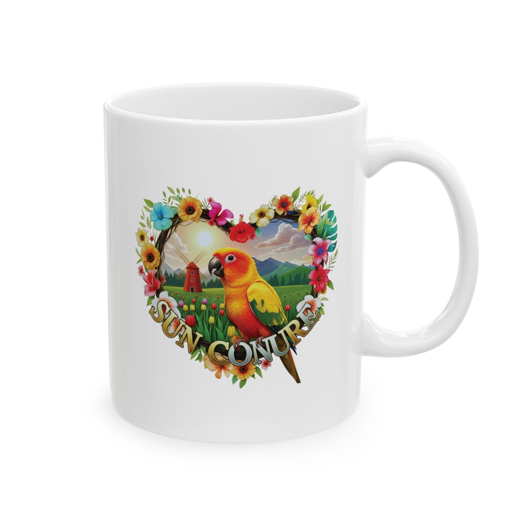 Sun Conure Garden Scene Mug