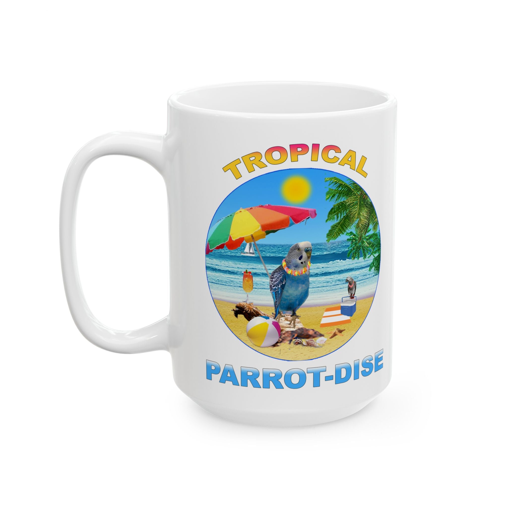 Tropical Parrot-Dise Blue Budgie Mug