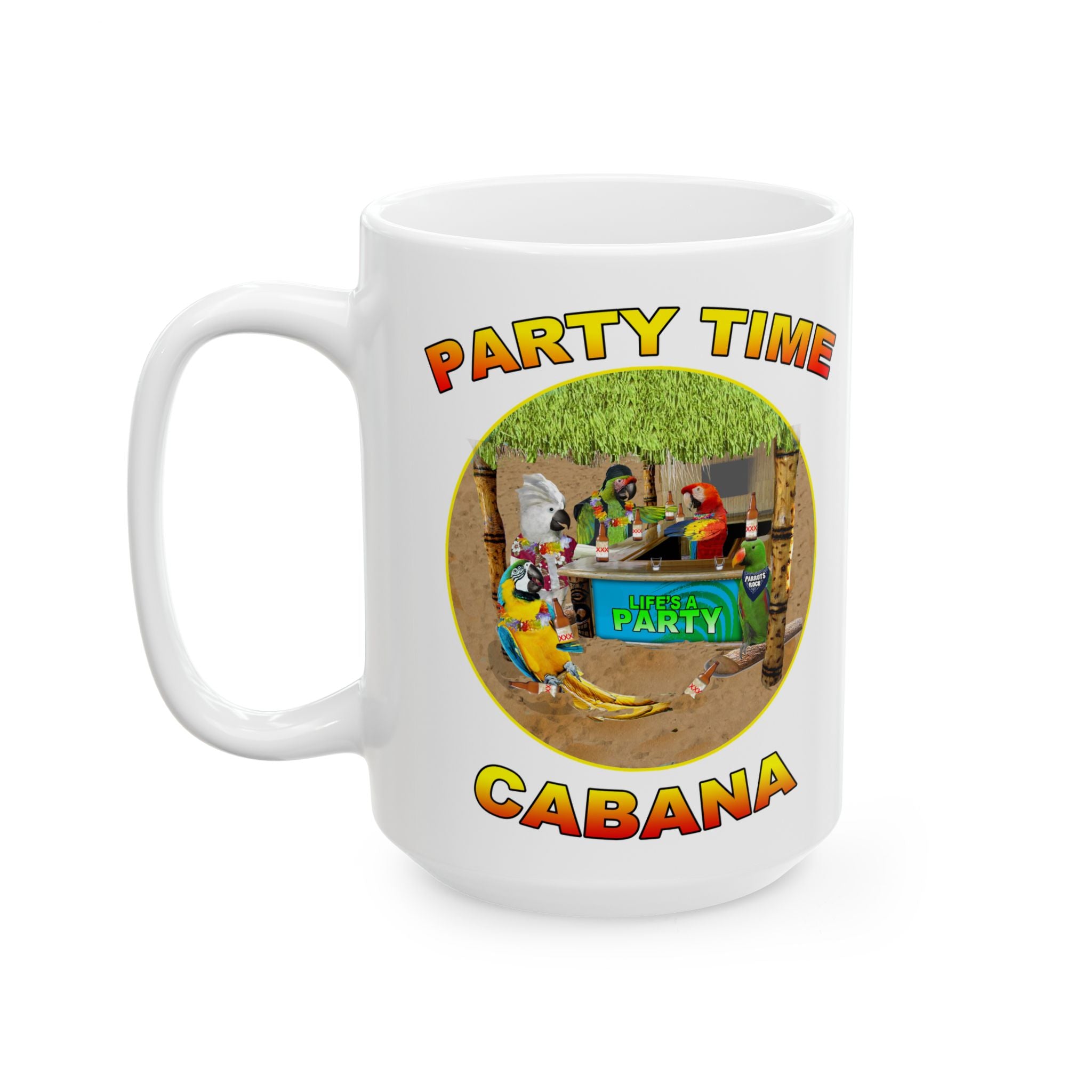 Party Time Cabana Green Eclectus Mug