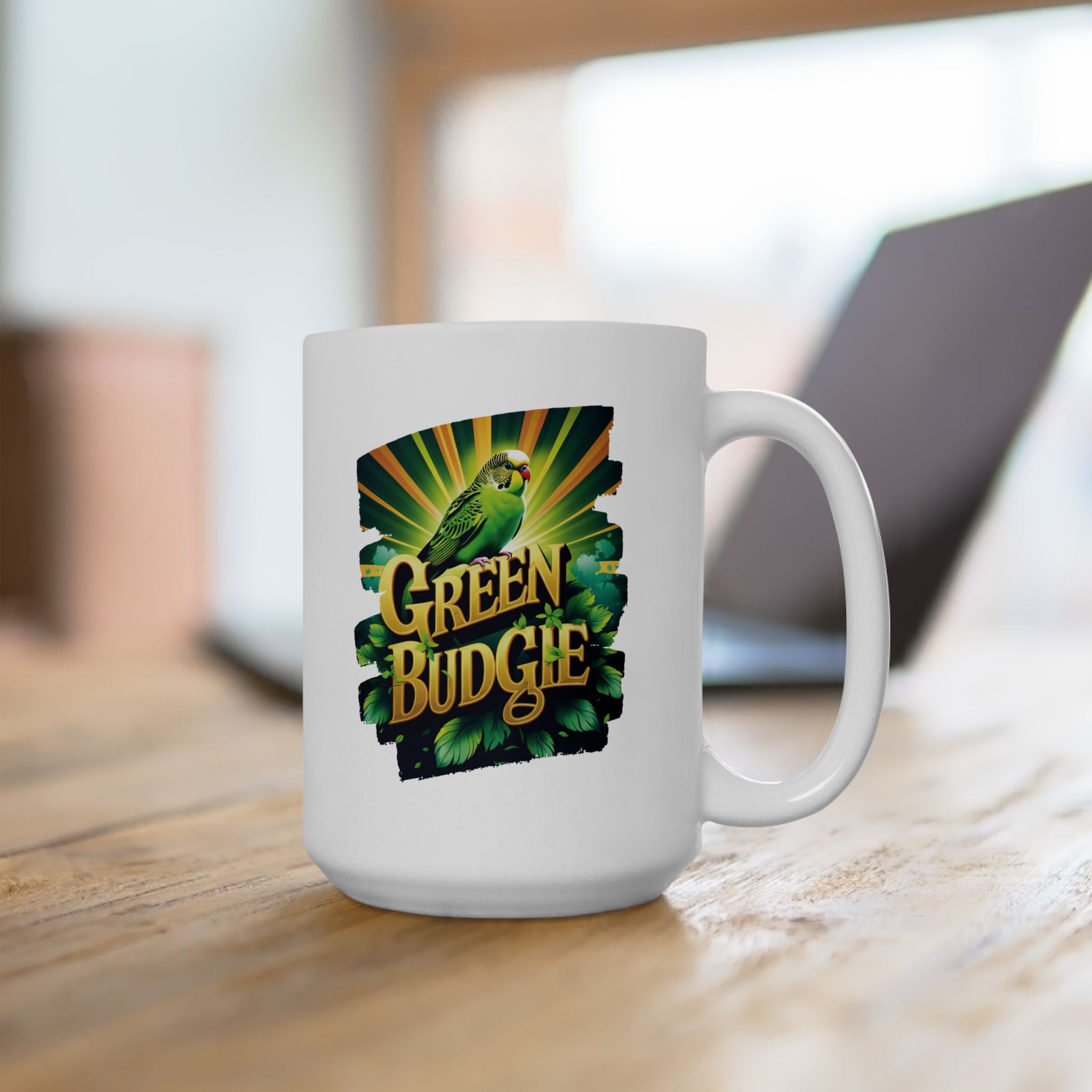 Green Budgie Mug