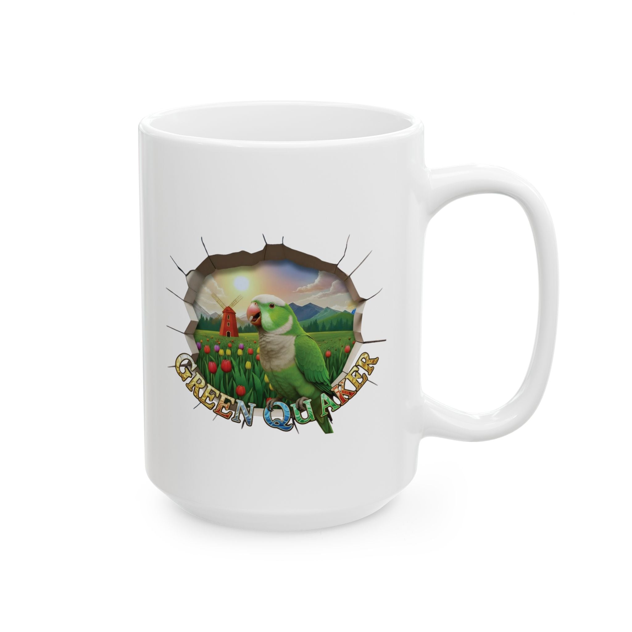 Green Quaker Tulip Windmill Field Mug