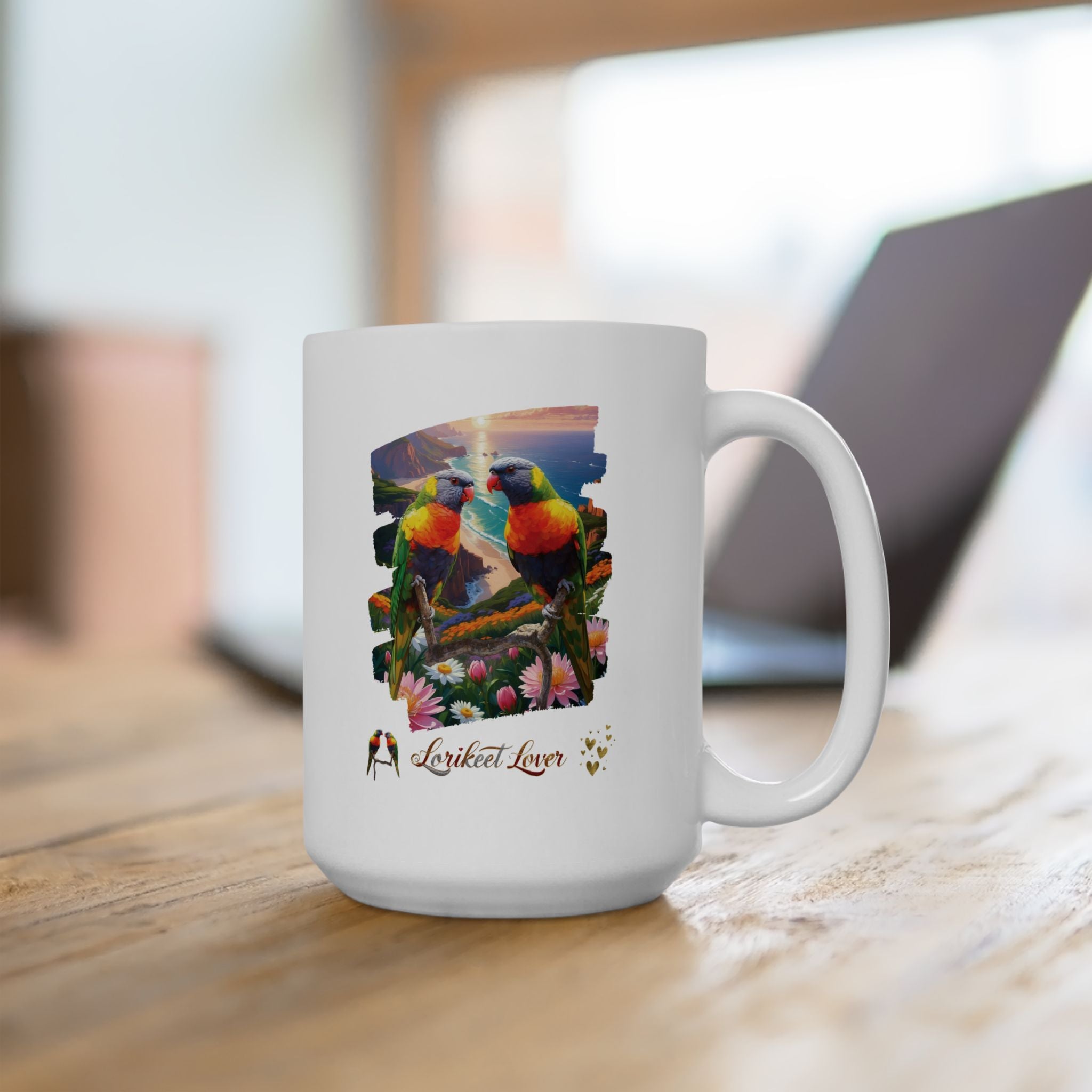Lorikeet Lover Floral Scenic Mug