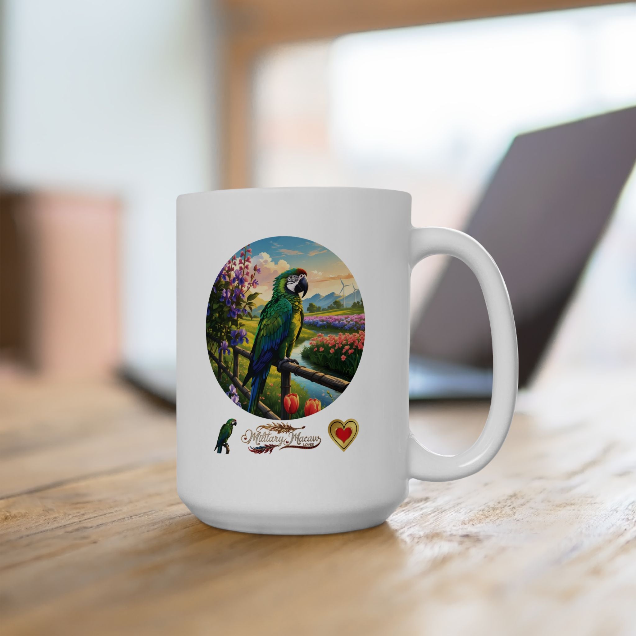 Military Macaw Lover Floral Mug