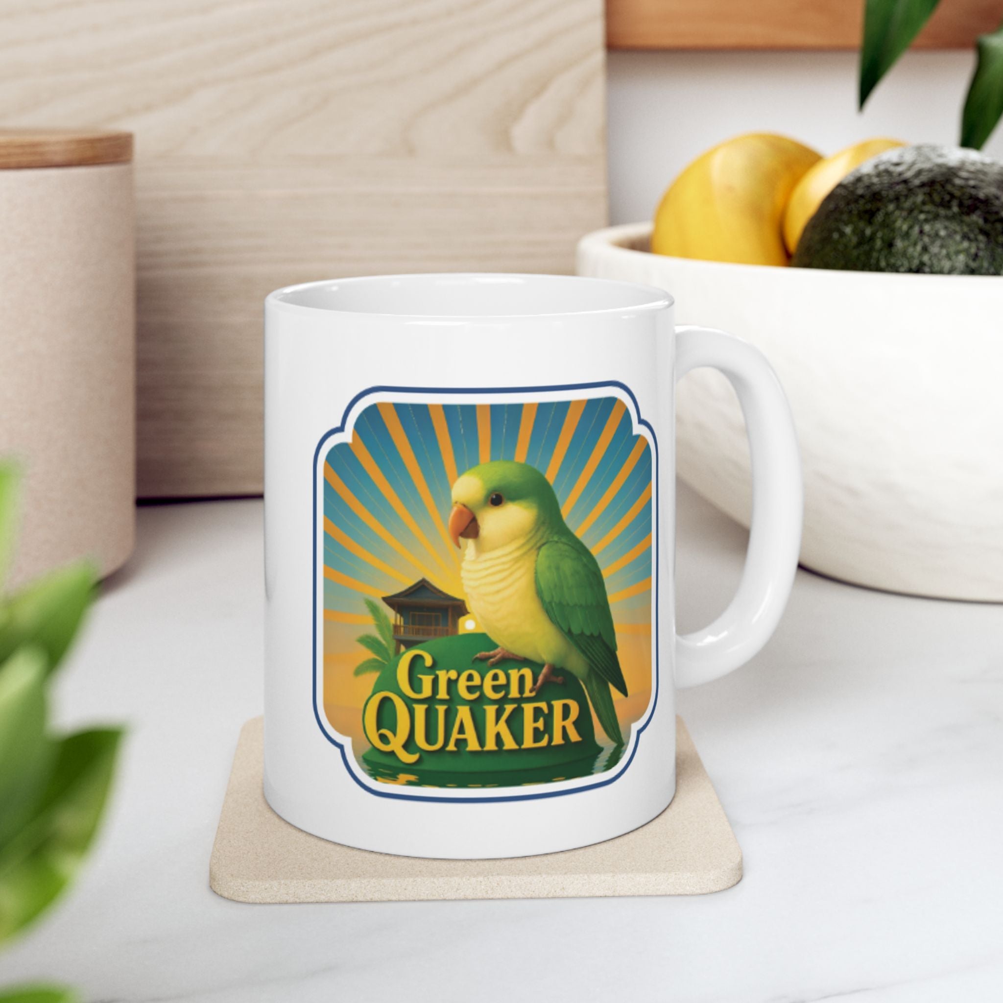 Green Quaker Sunburst Mug