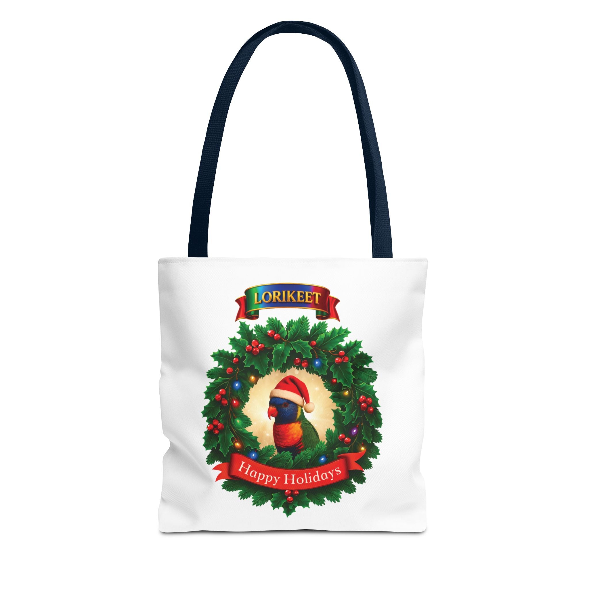 Lorikeet Happy Holidays Tote Bag
