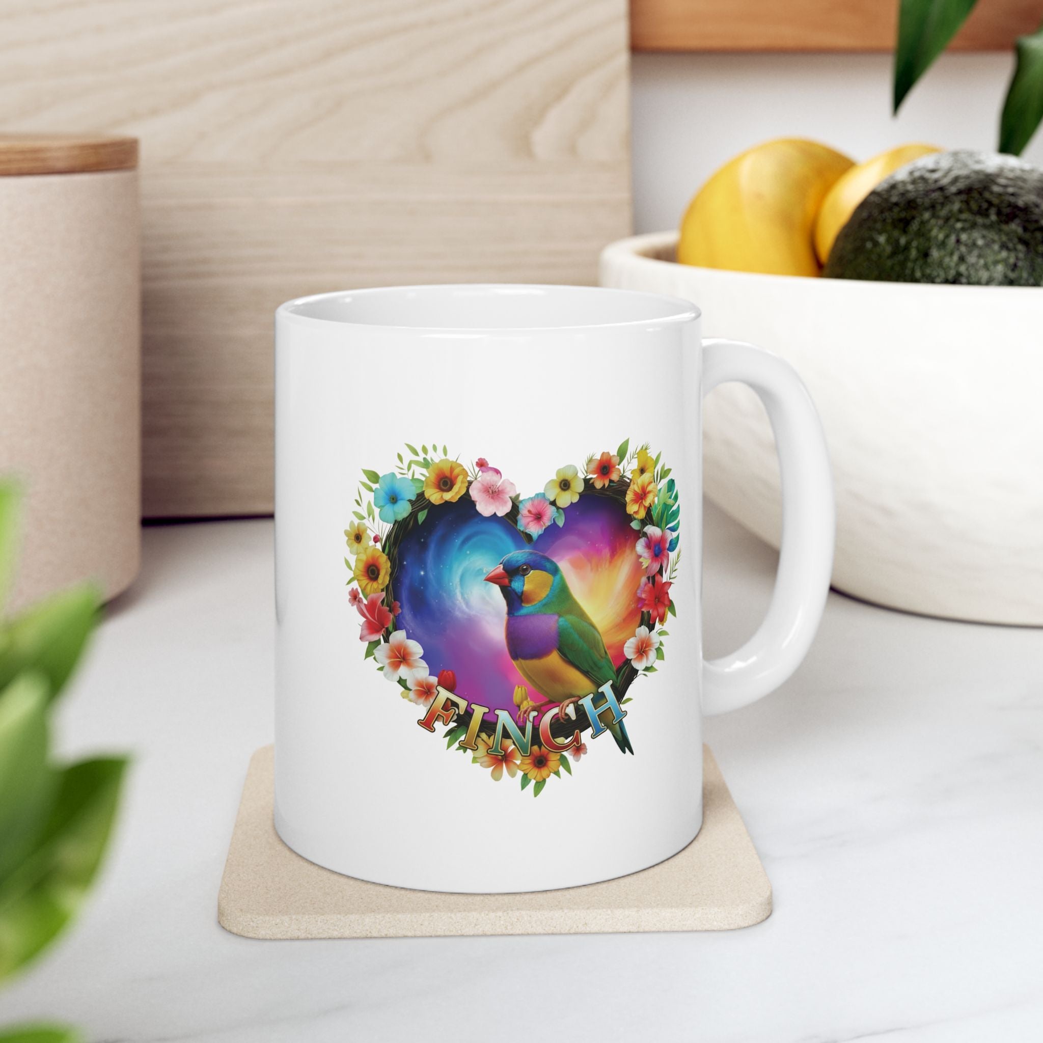 Finch Heart Design Mug