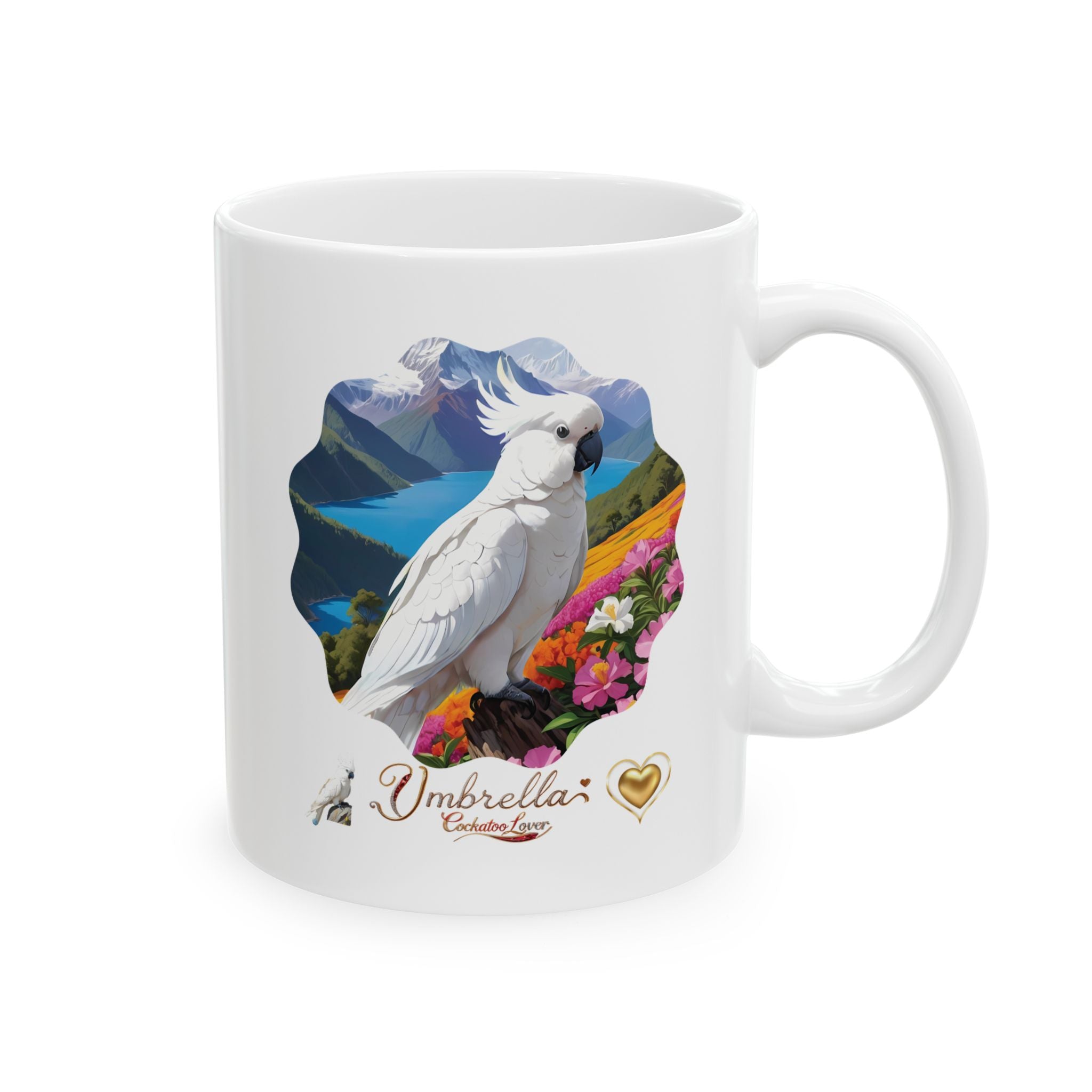 Floral Umbrella Cockatoo Lover Mug