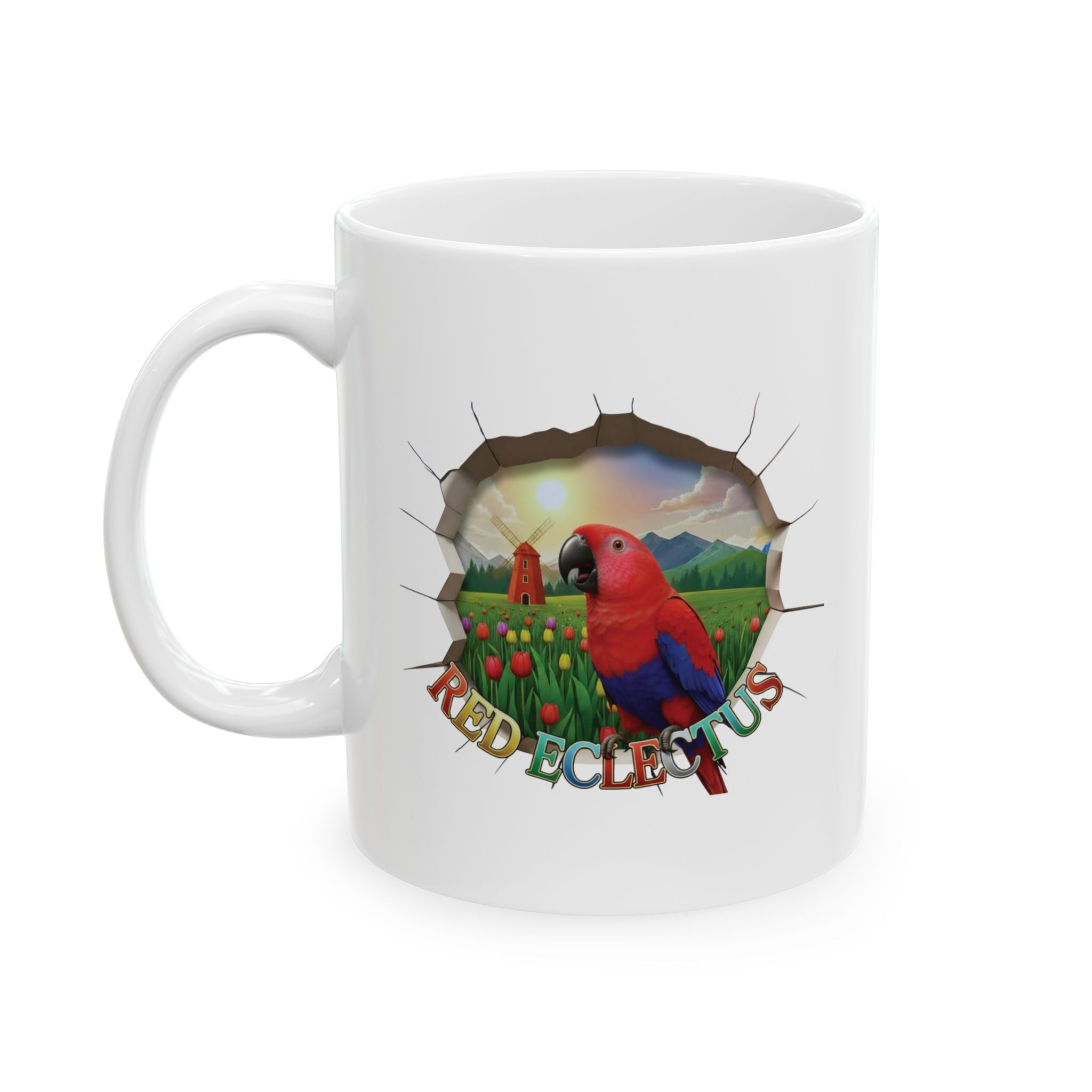 Red Eclectus Meadow Mug