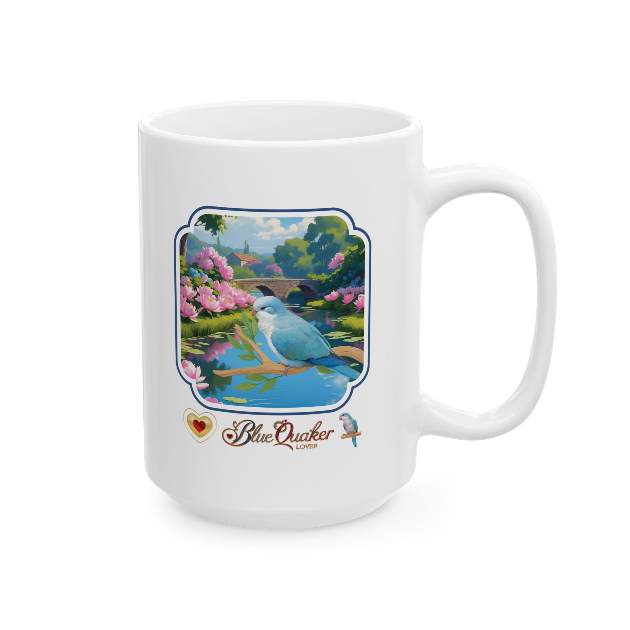 Floral Lake Blue Quaker Mug
