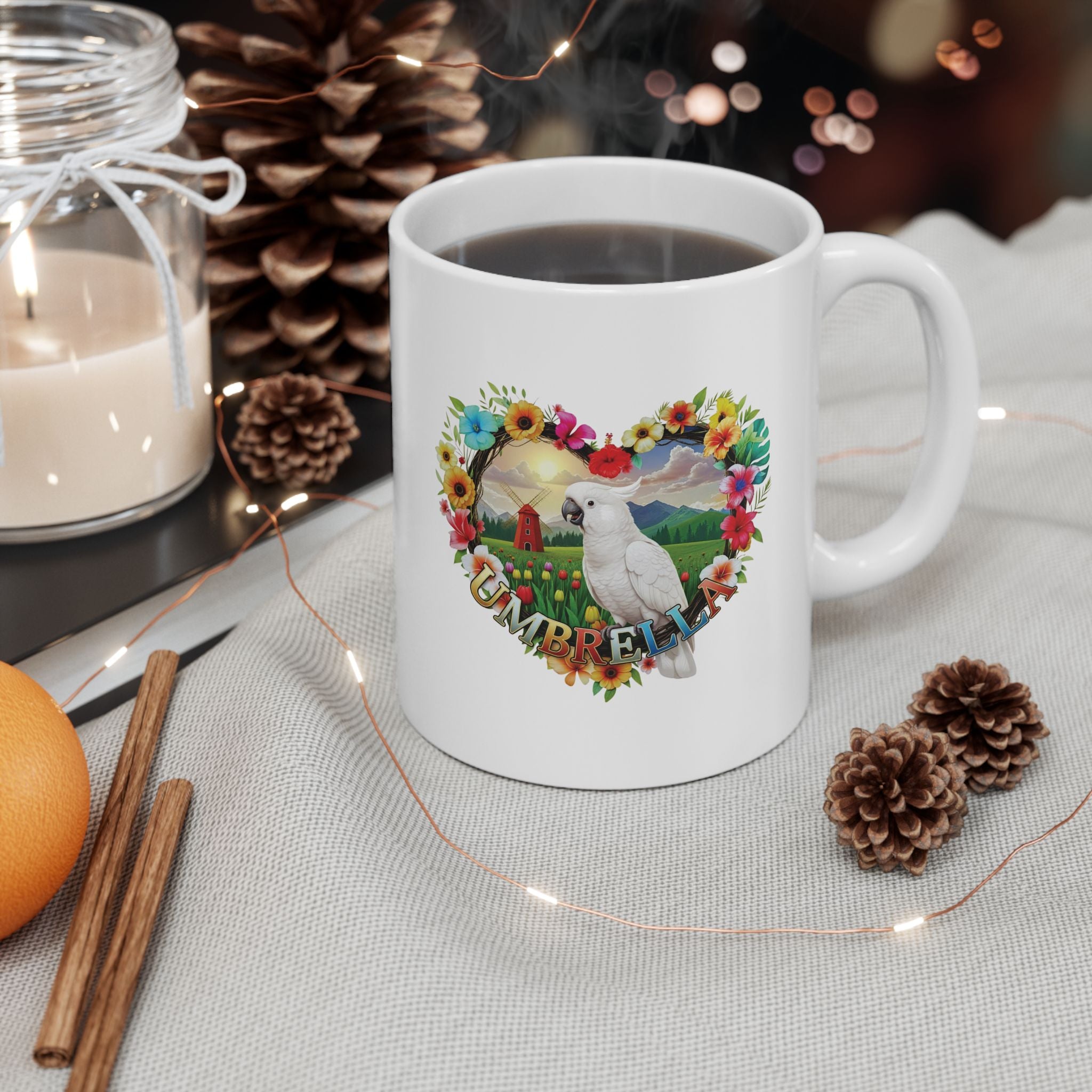 White Umbrella Cockatoo Mug