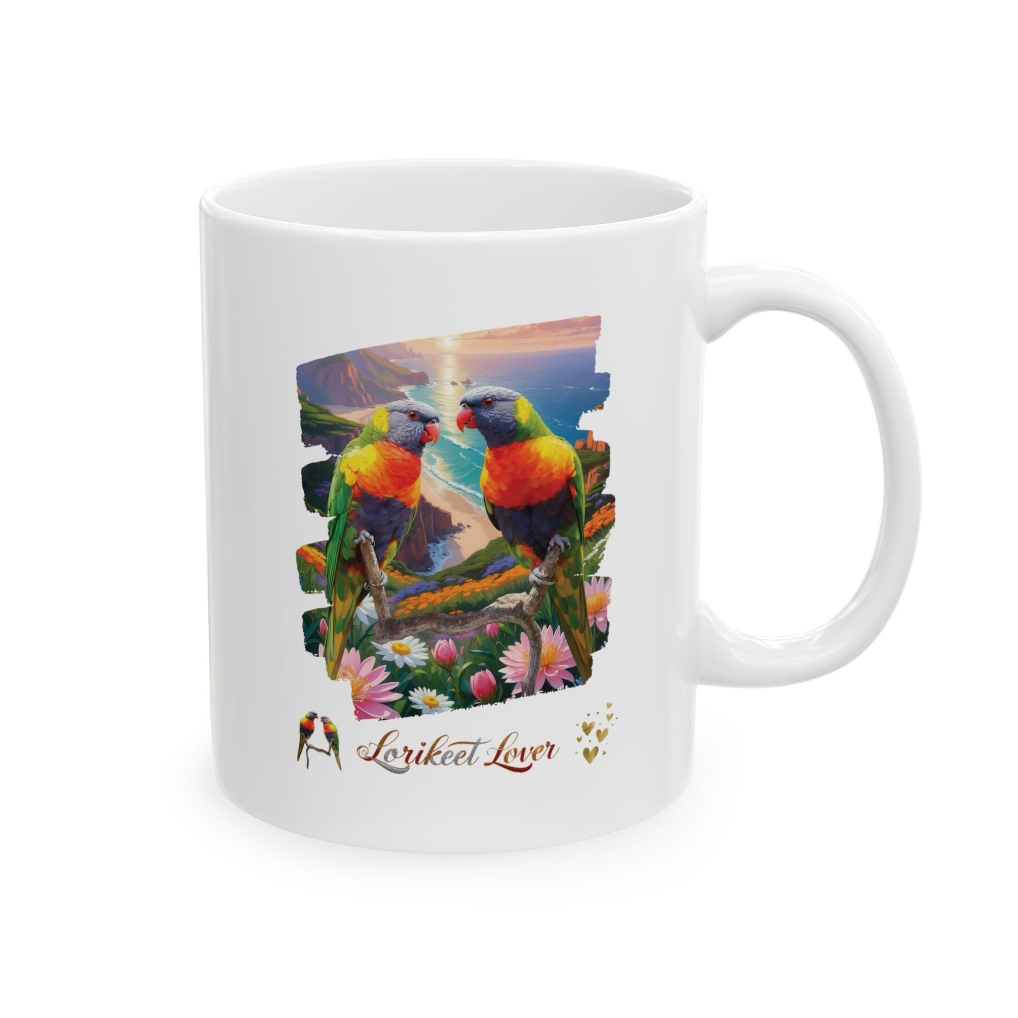 Lorikeet Lover Floral Scenic Mug