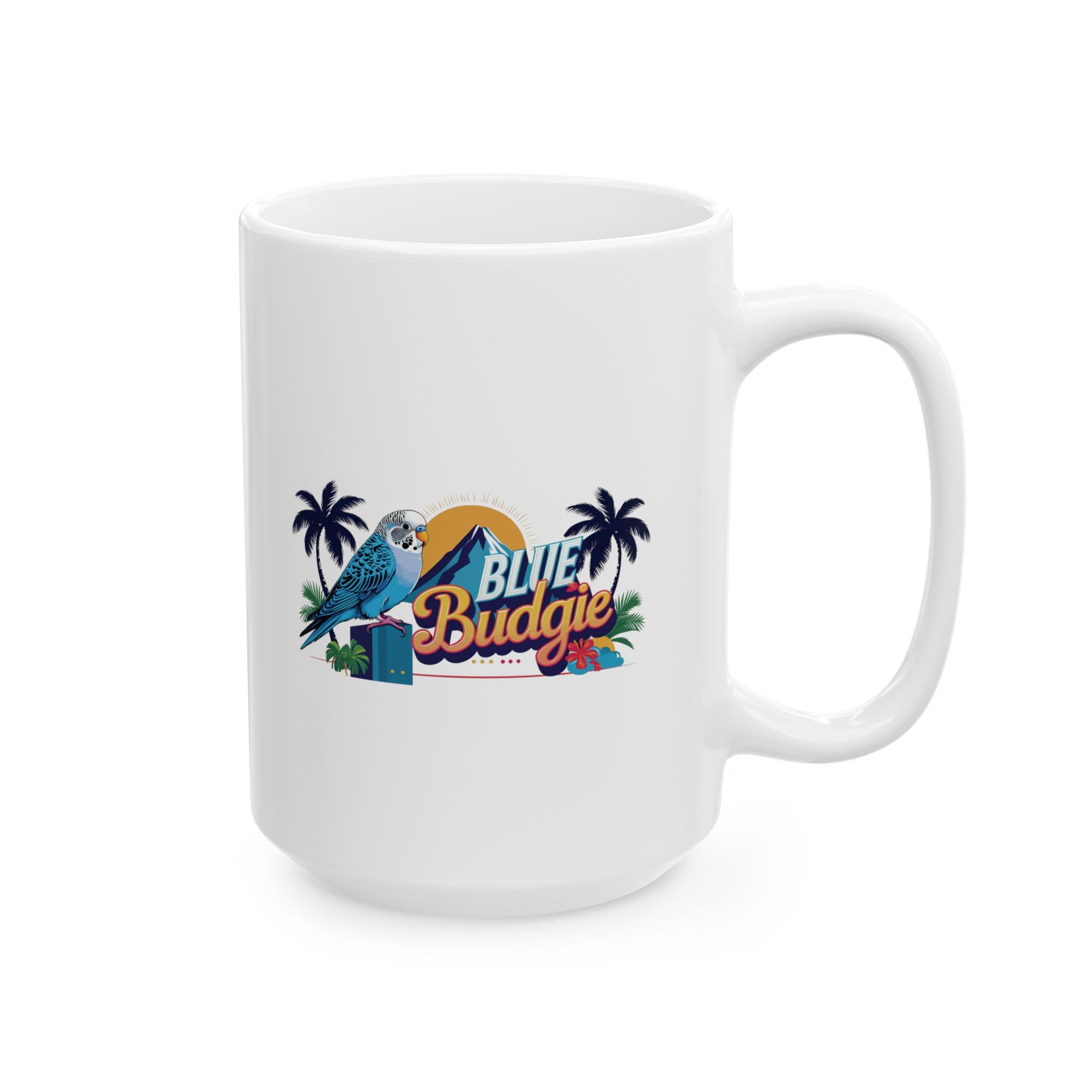 Blue Budgie Sunset Mountain Mug