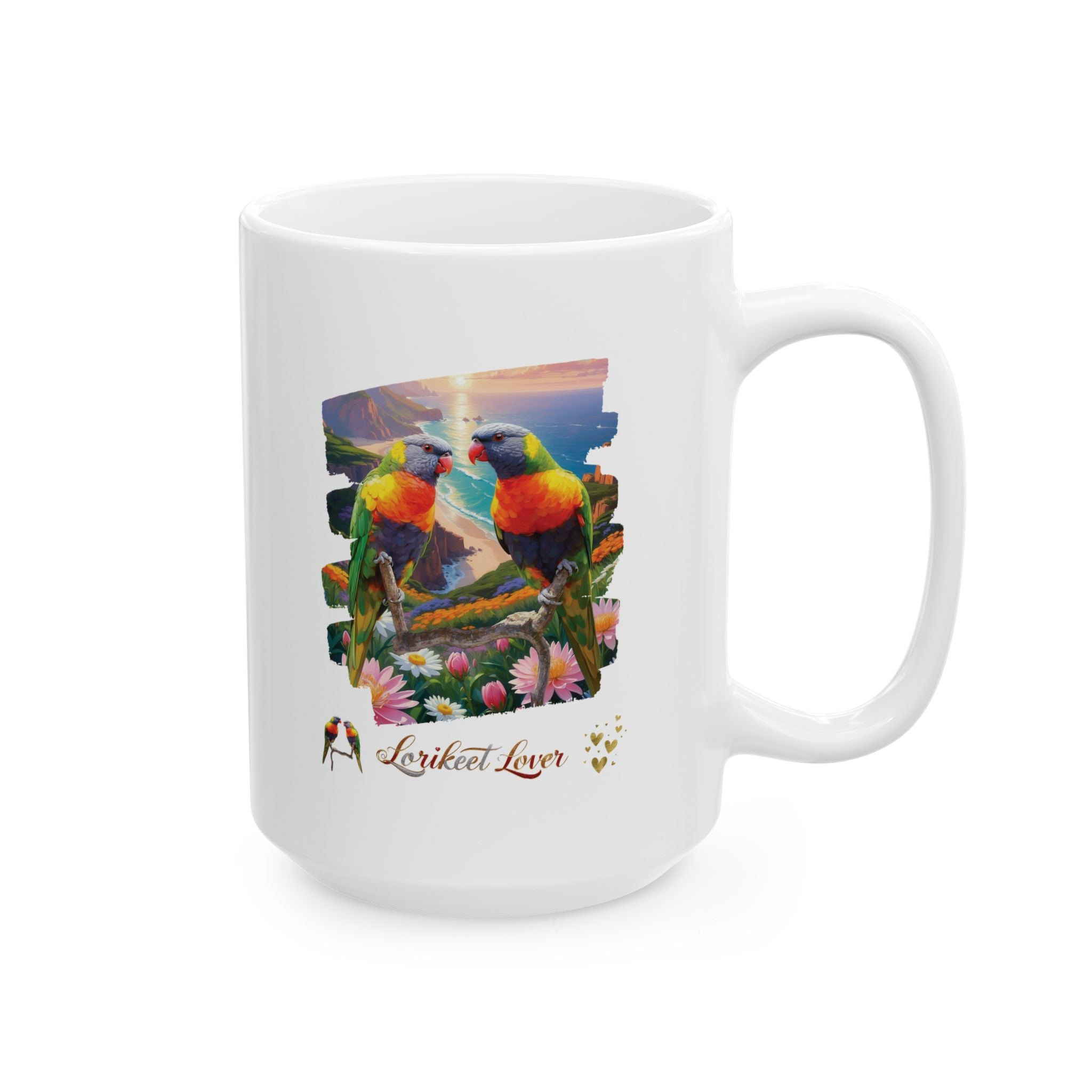 Lorikeet Lover Floral Scenic Mug
