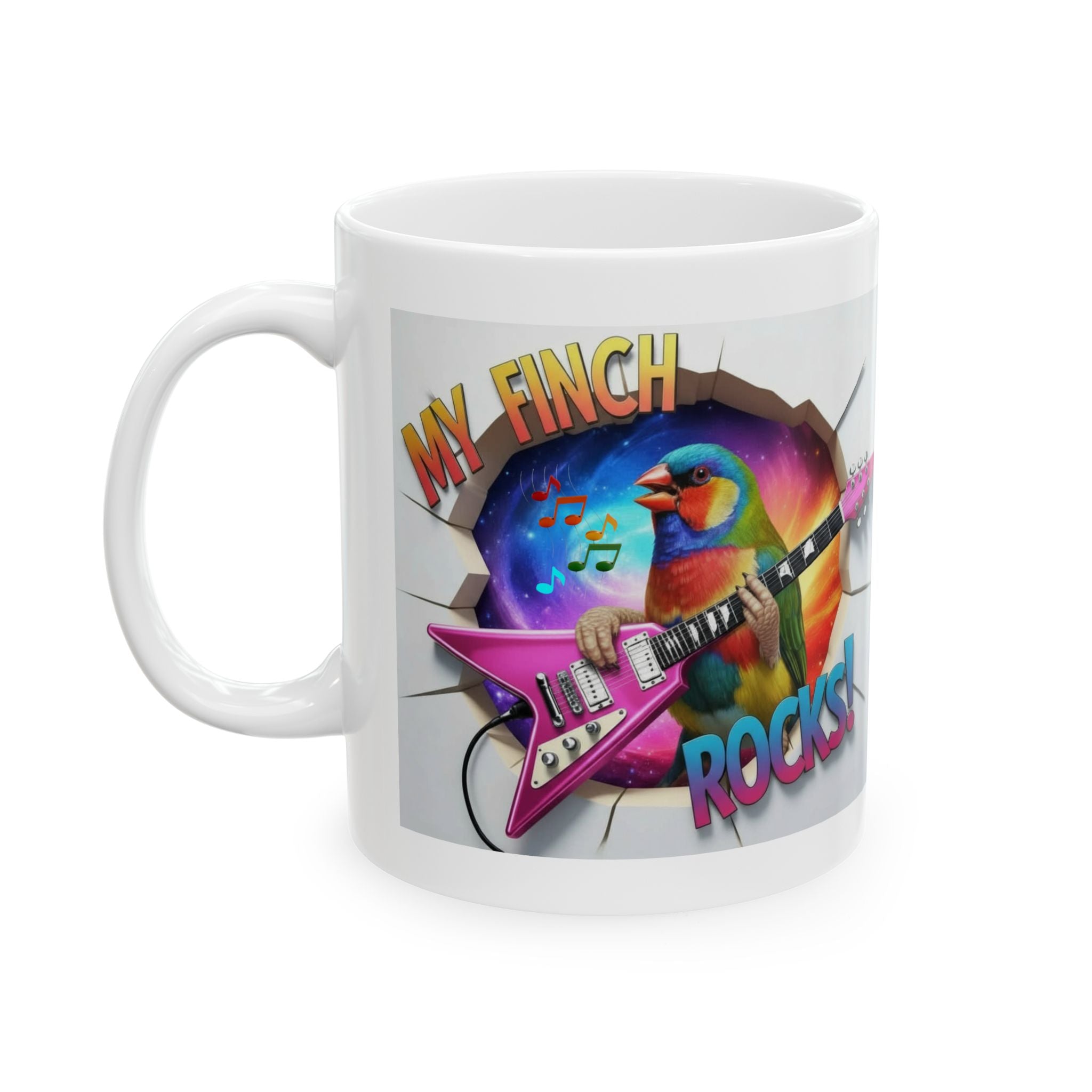 My Finch Rocks Guitar Mug