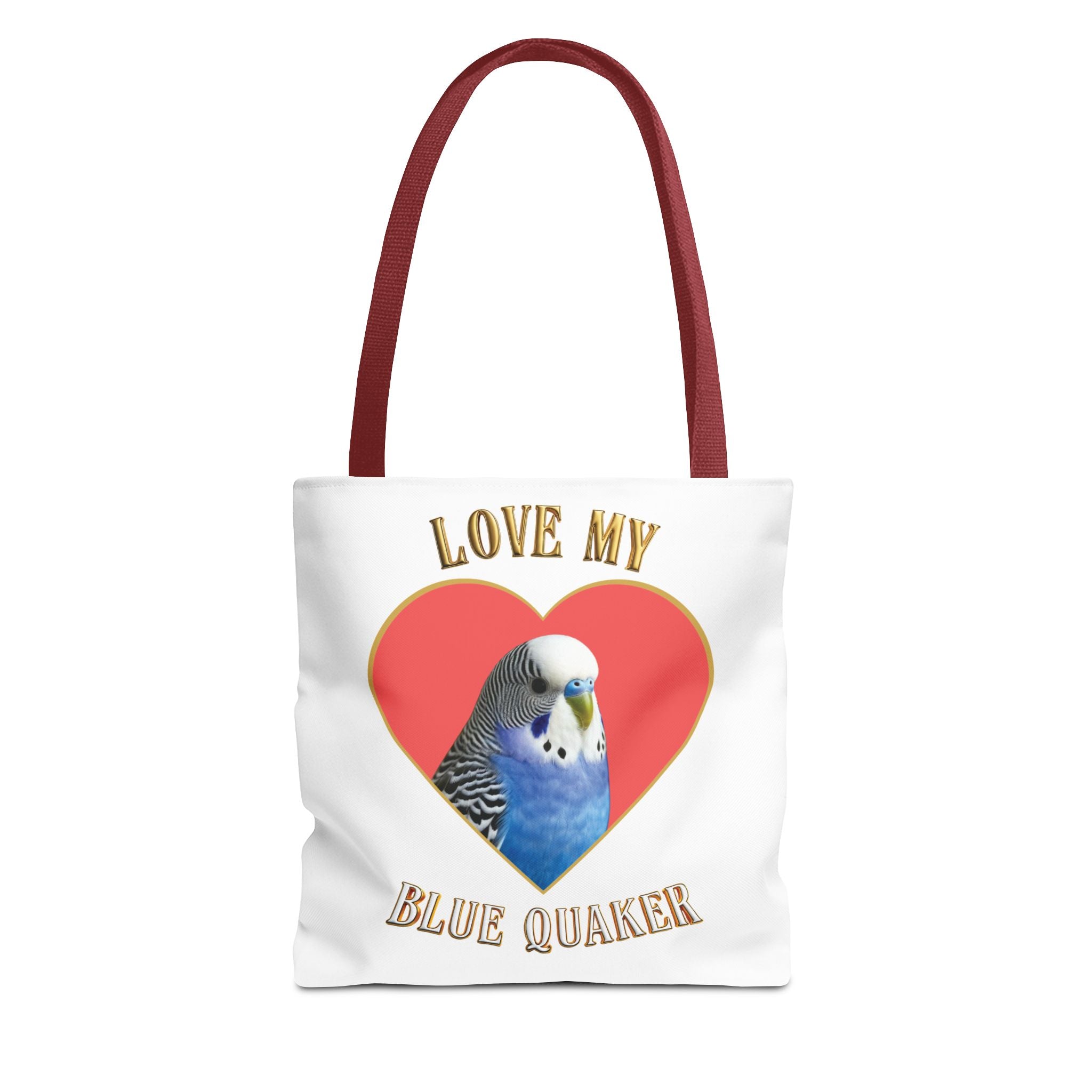 Love My Blue Budgie Heart Tote Bag
