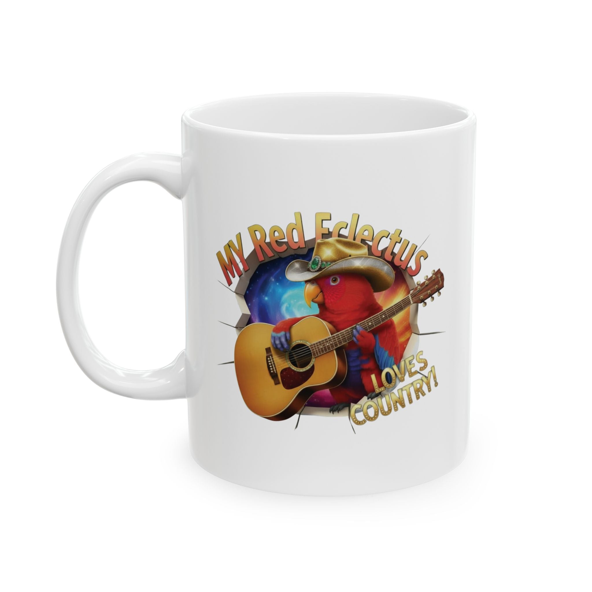 Red Eclectus Loves Country Mug