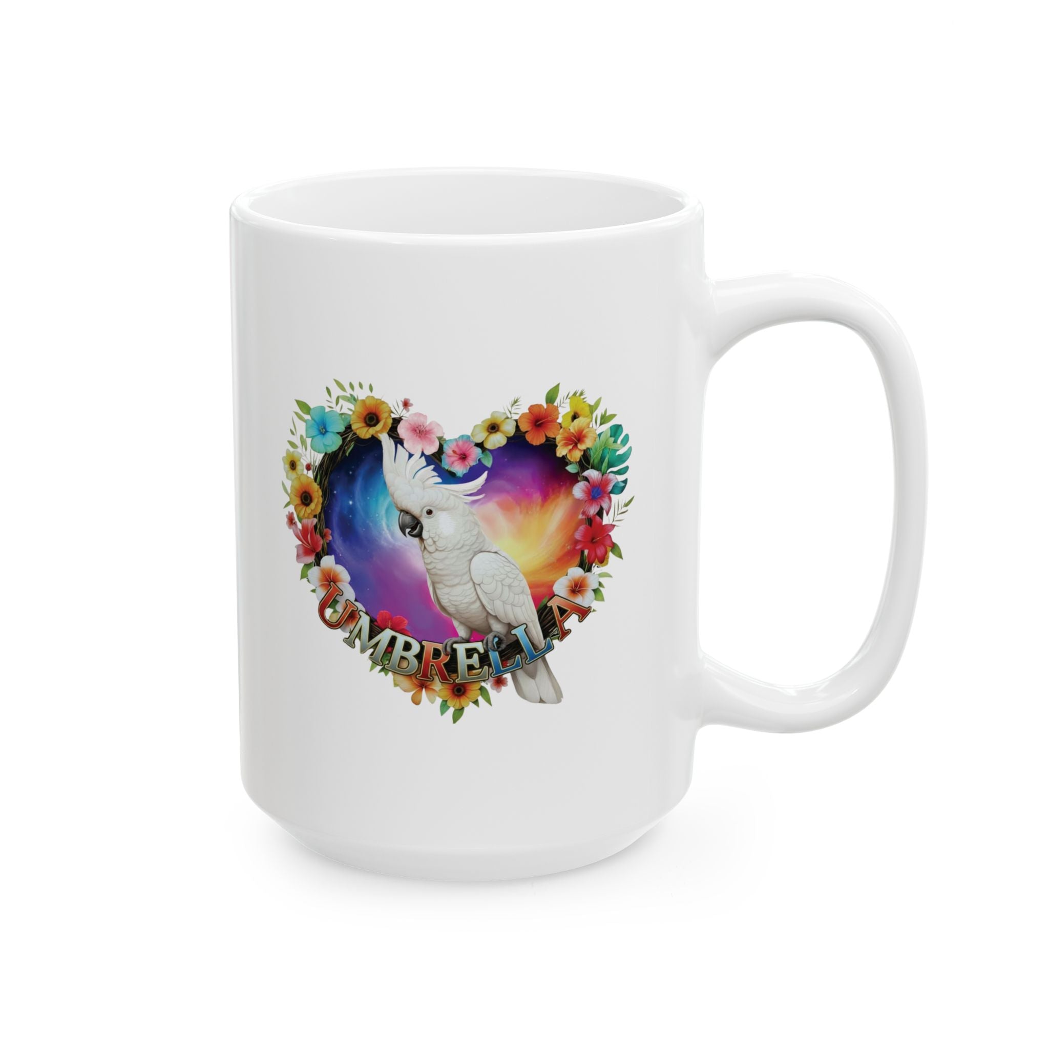 Umbrella Cockatoo Floral Mug
