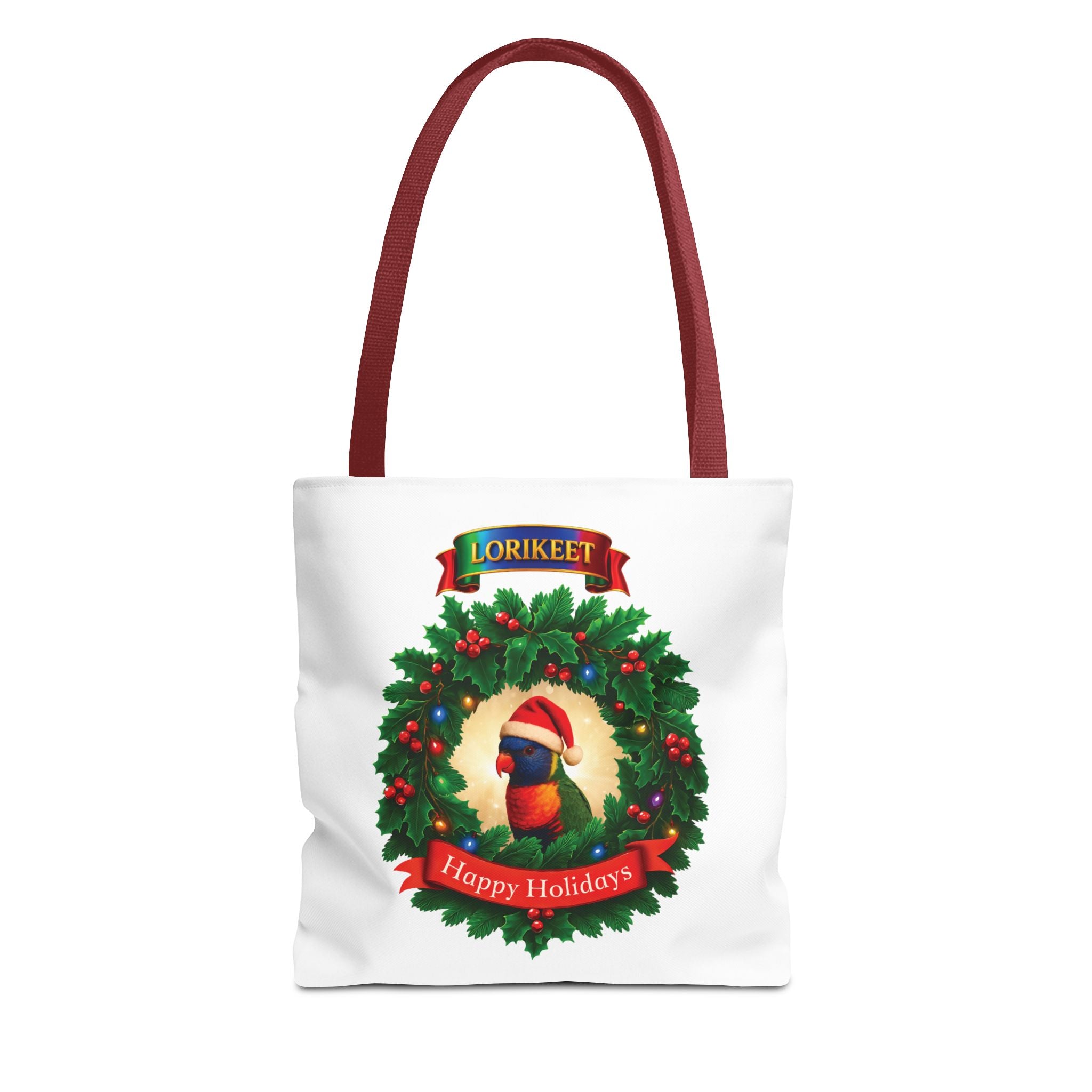 Lorikeet Happy Holidays Tote Bag