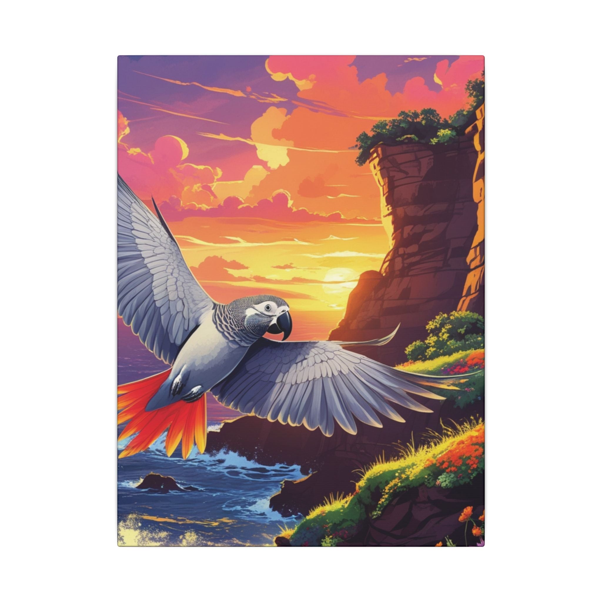 African Grey Parrots Canvas Wall Hangings