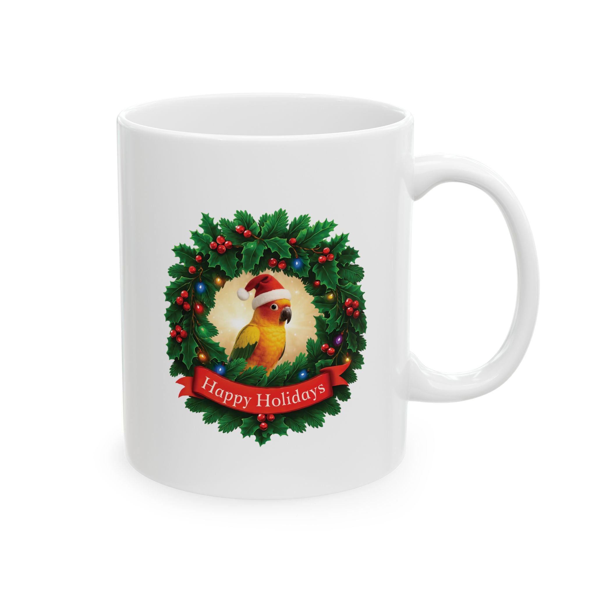 Happy Holidays Sun Conure Mug