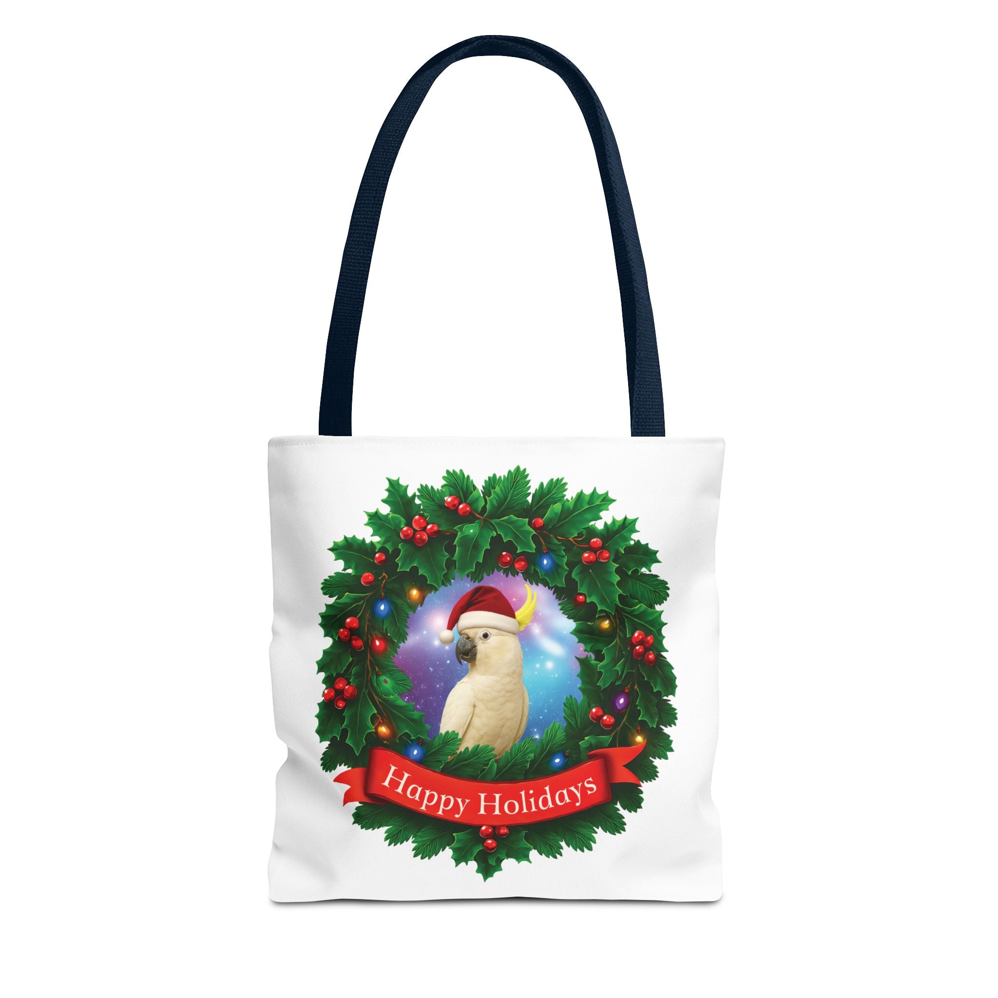Happy Holidays Cockatoo Tote Bag