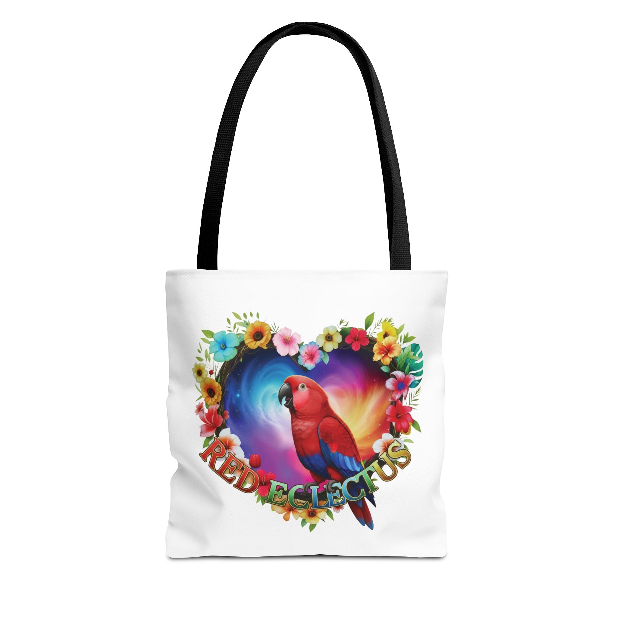 Red Eclectus Heart Design Tote Bag