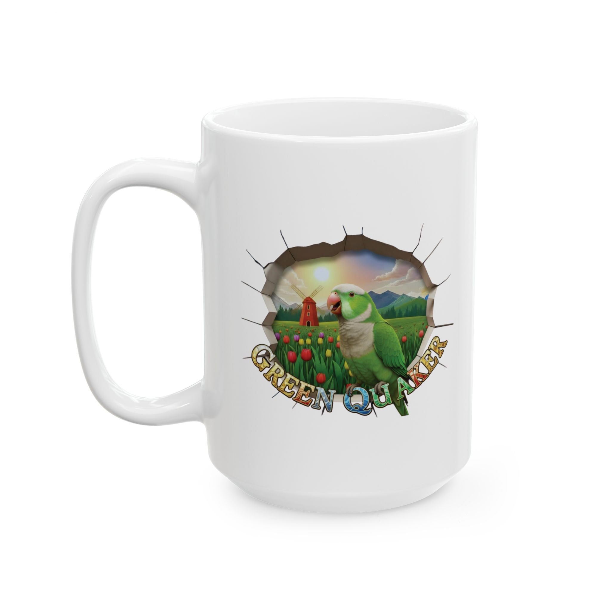 Green Quaker Tulip Windmill Field Mug