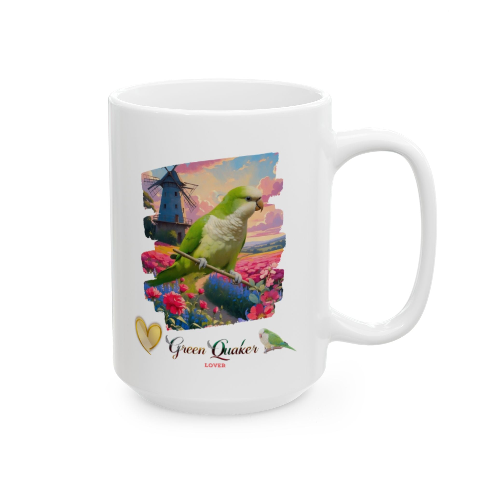 Green Quaker Lover Floral Mug